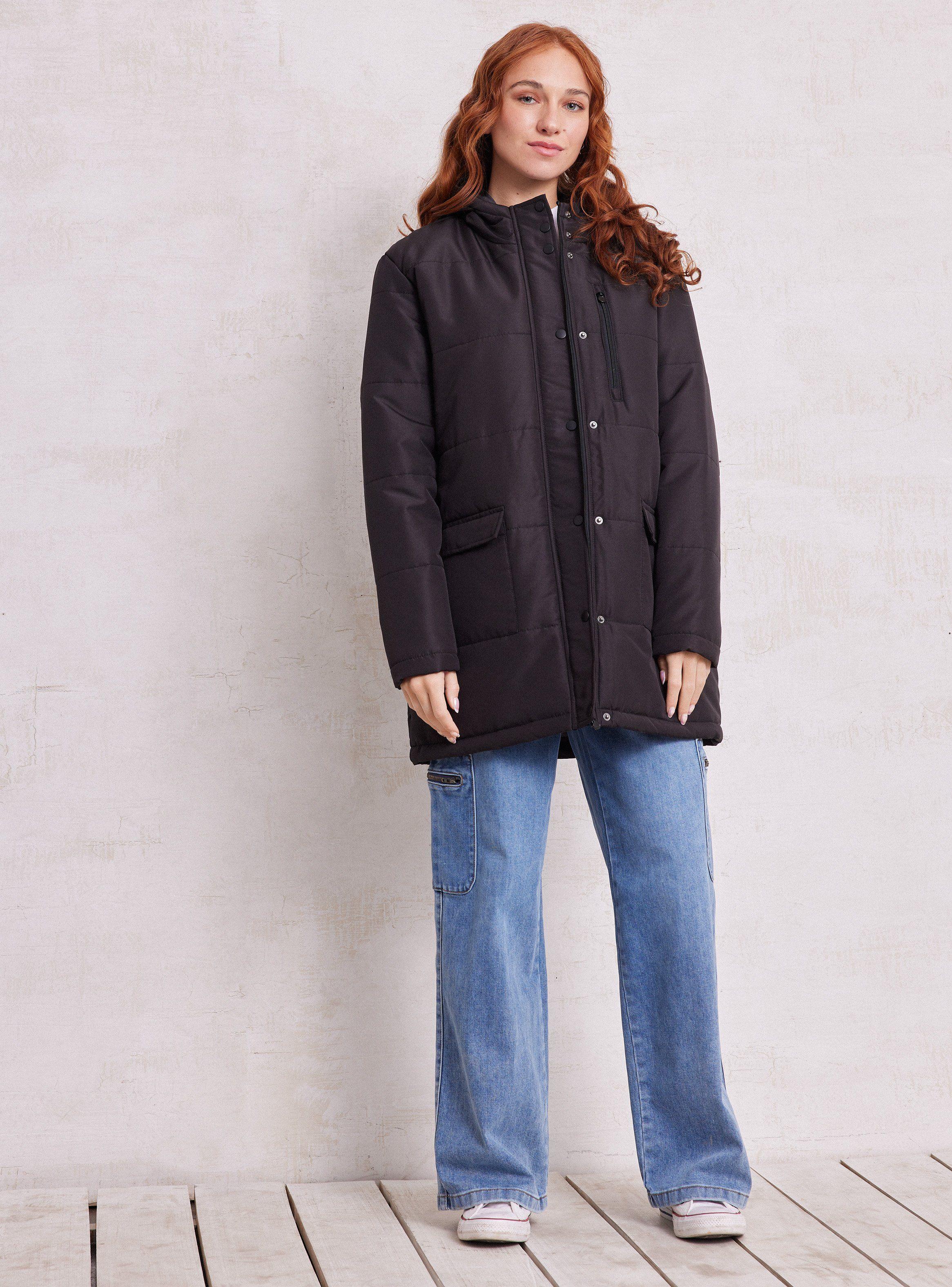 Parka Puffa con Full Cierre Escondido en Snap Botones-4