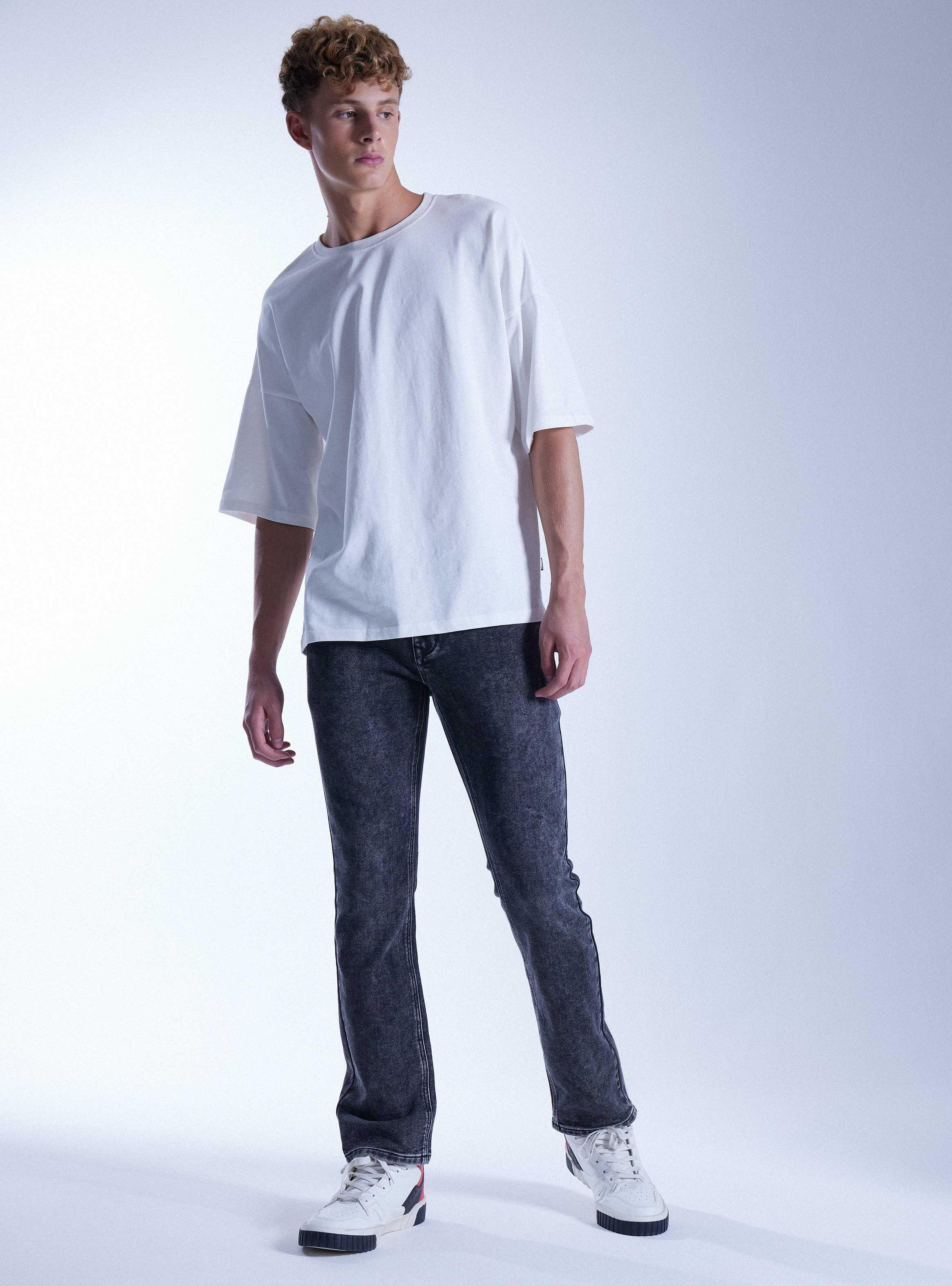 Jeans Grunge Craquelado Knitted Denim-4