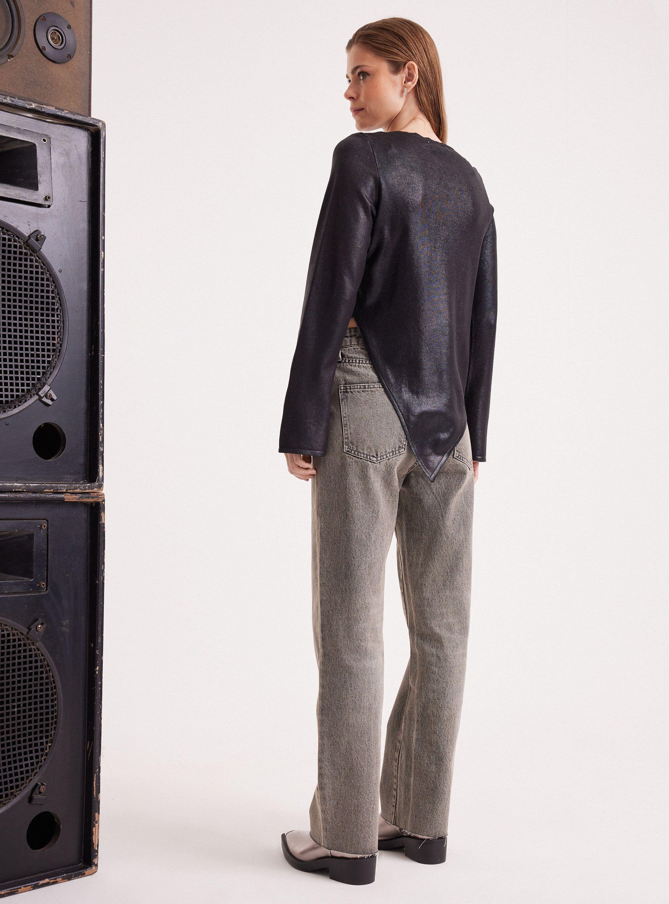 Sweater Asimétrico con Acabado Metalizado-5