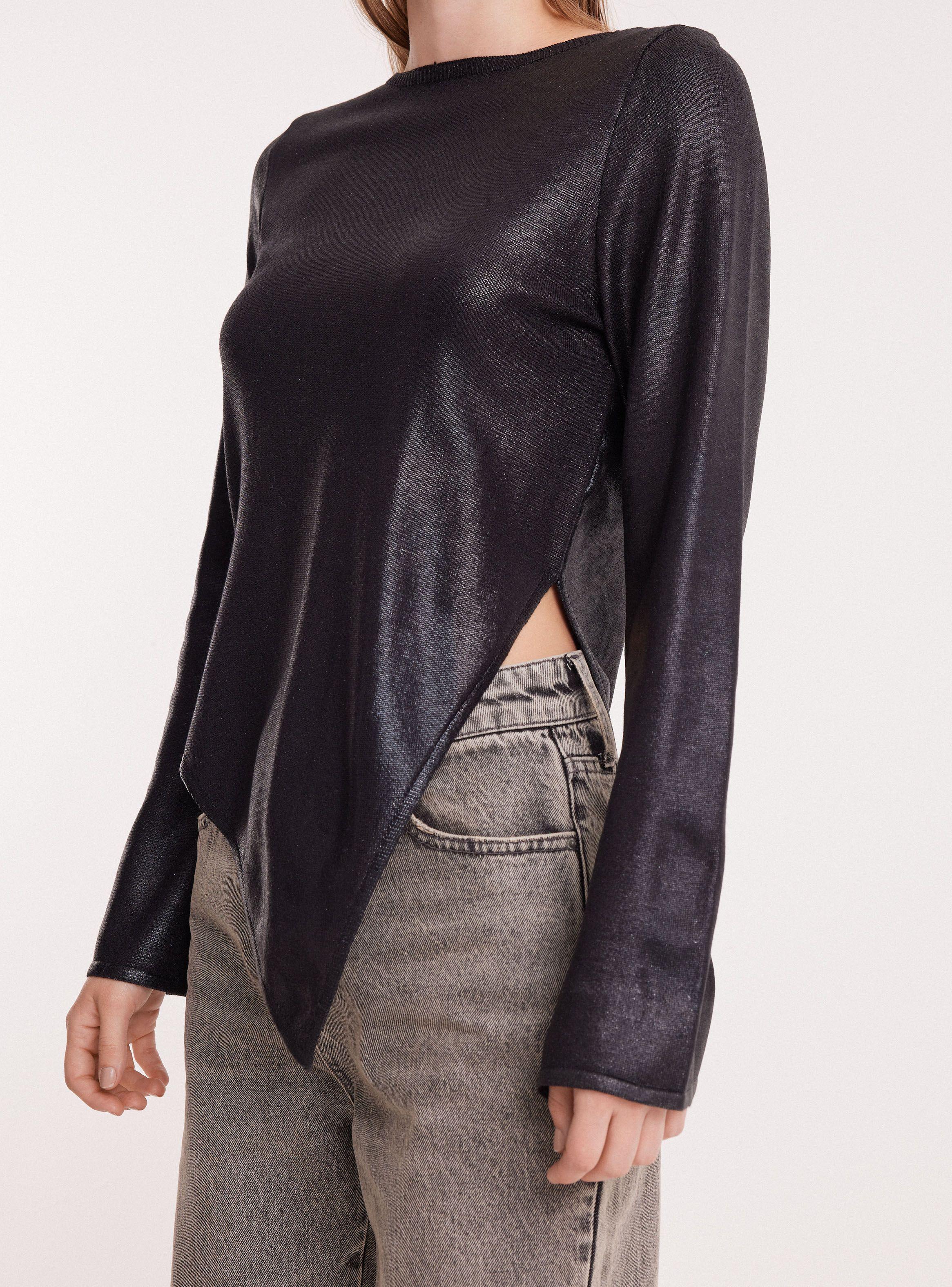 Sweater Asimétrico con Acabado Metalizado-3