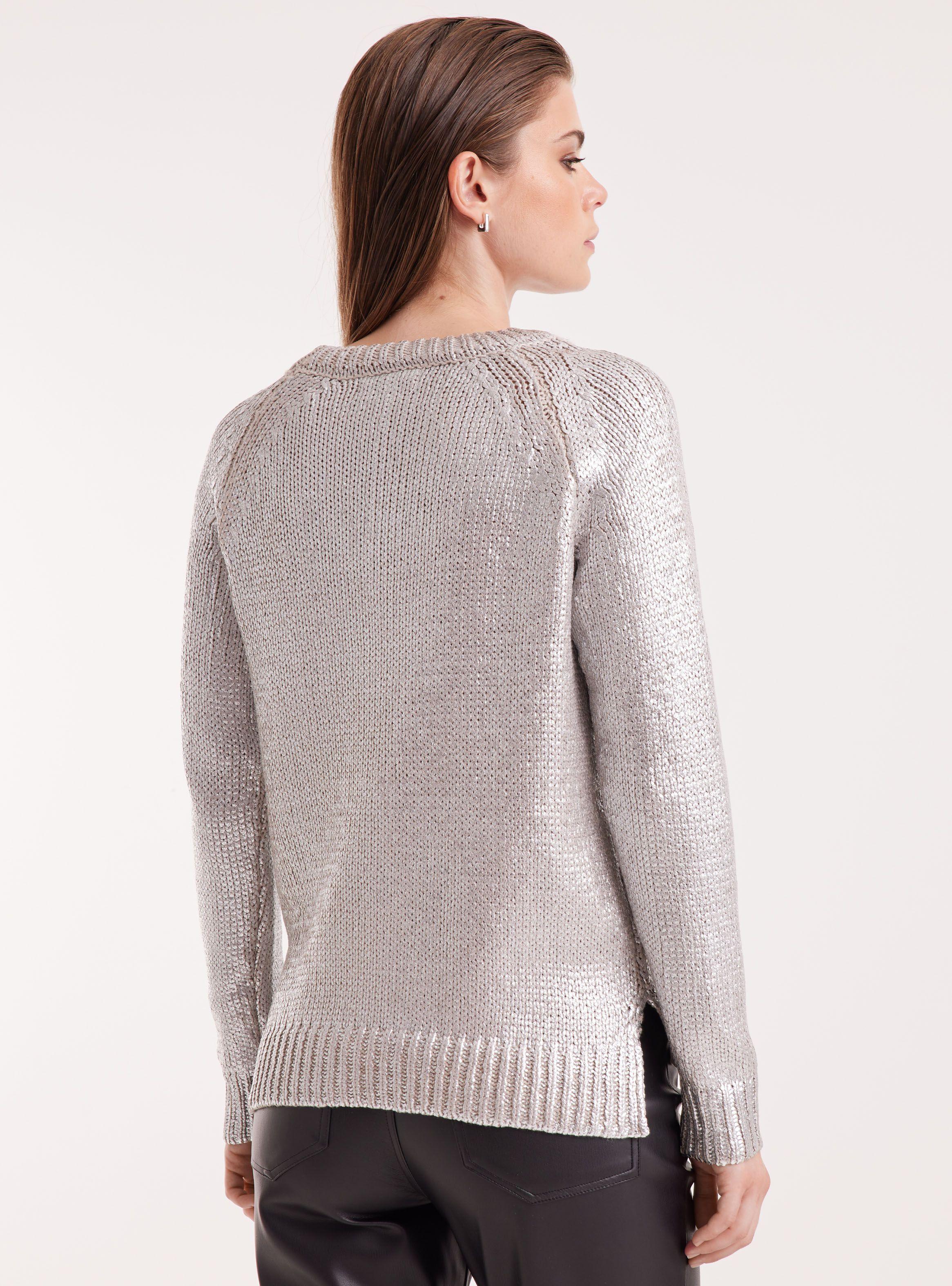 Sweater Holgado Con Acabado Metalizado-1
