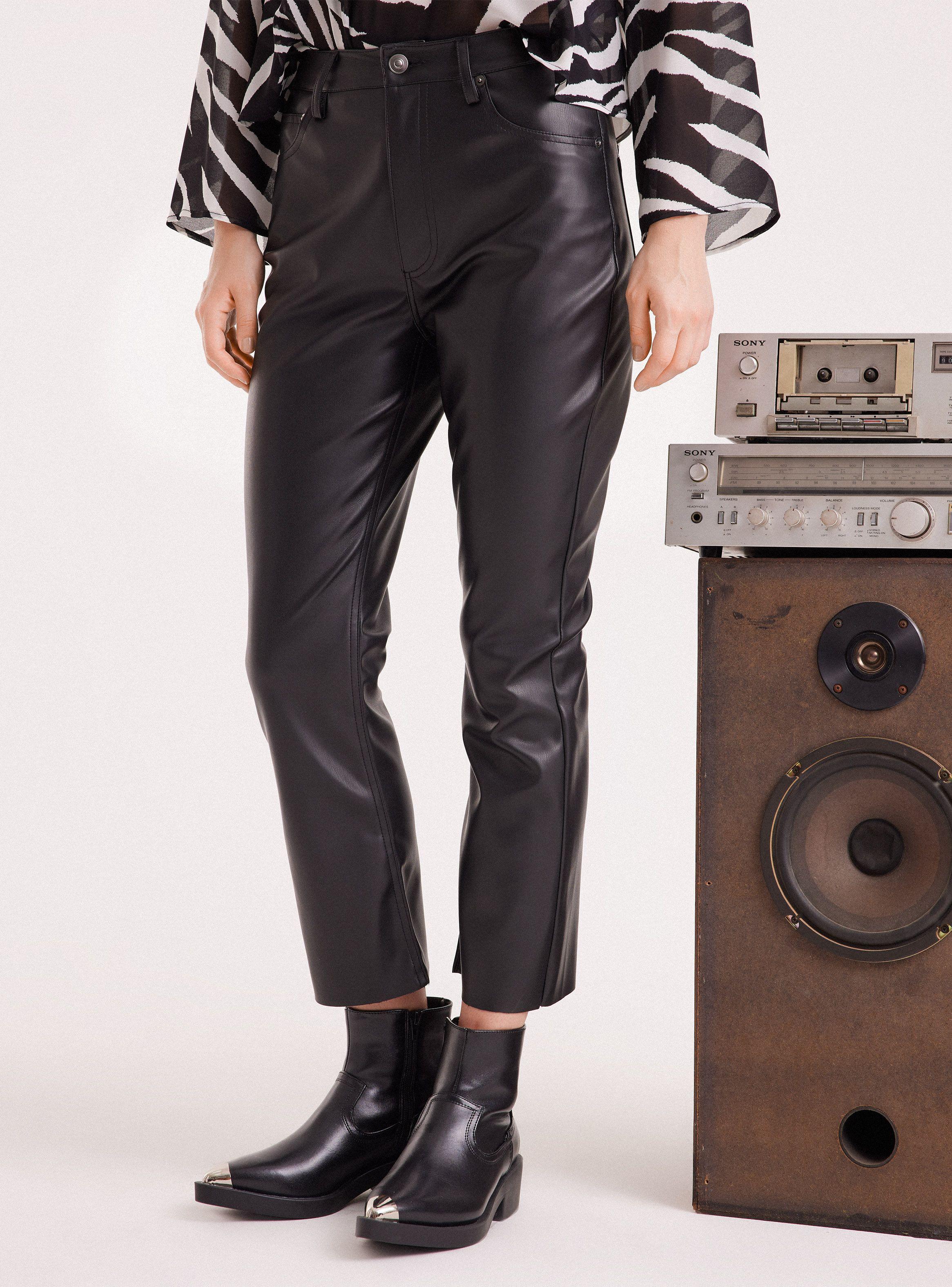 Pantalón Pu con Botón y Cierre-0