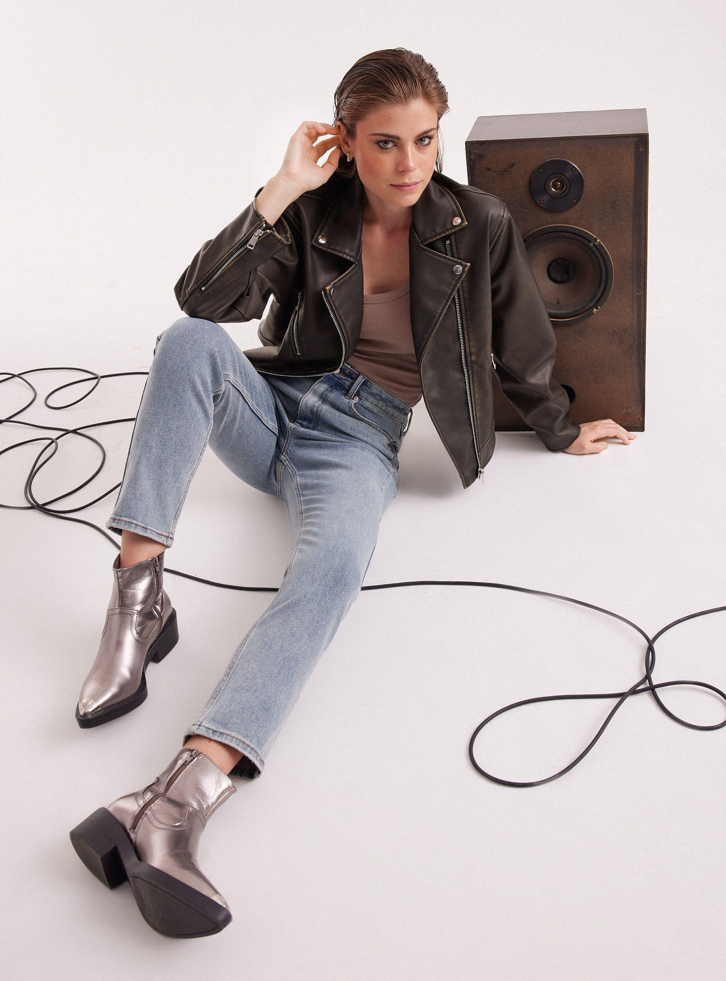 Jeans Skinny Fit De Tiro Medio-4