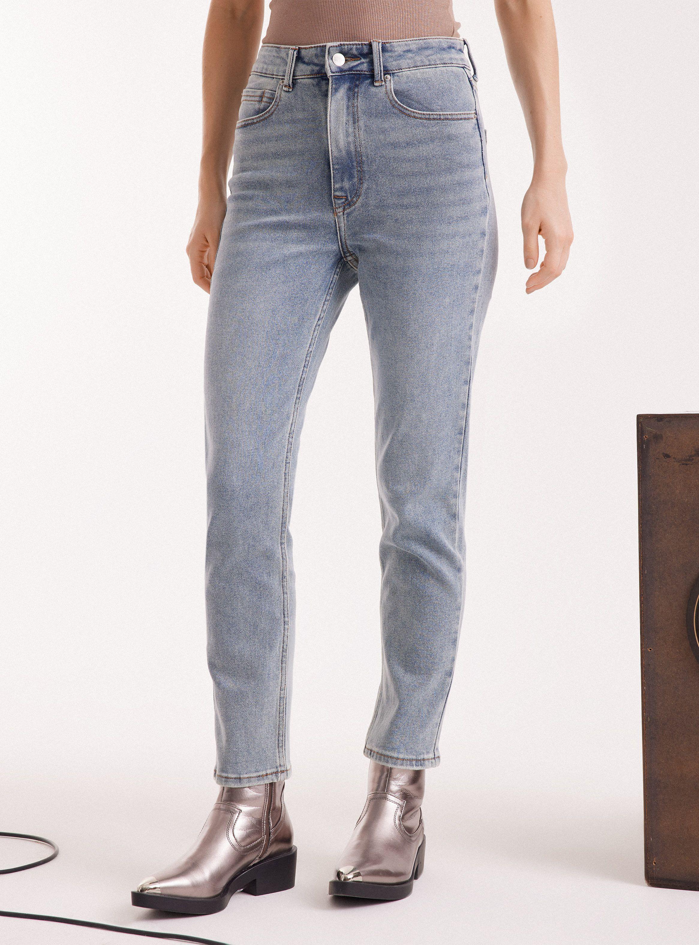 Jeans Skinny Fit De Tiro Medio-0