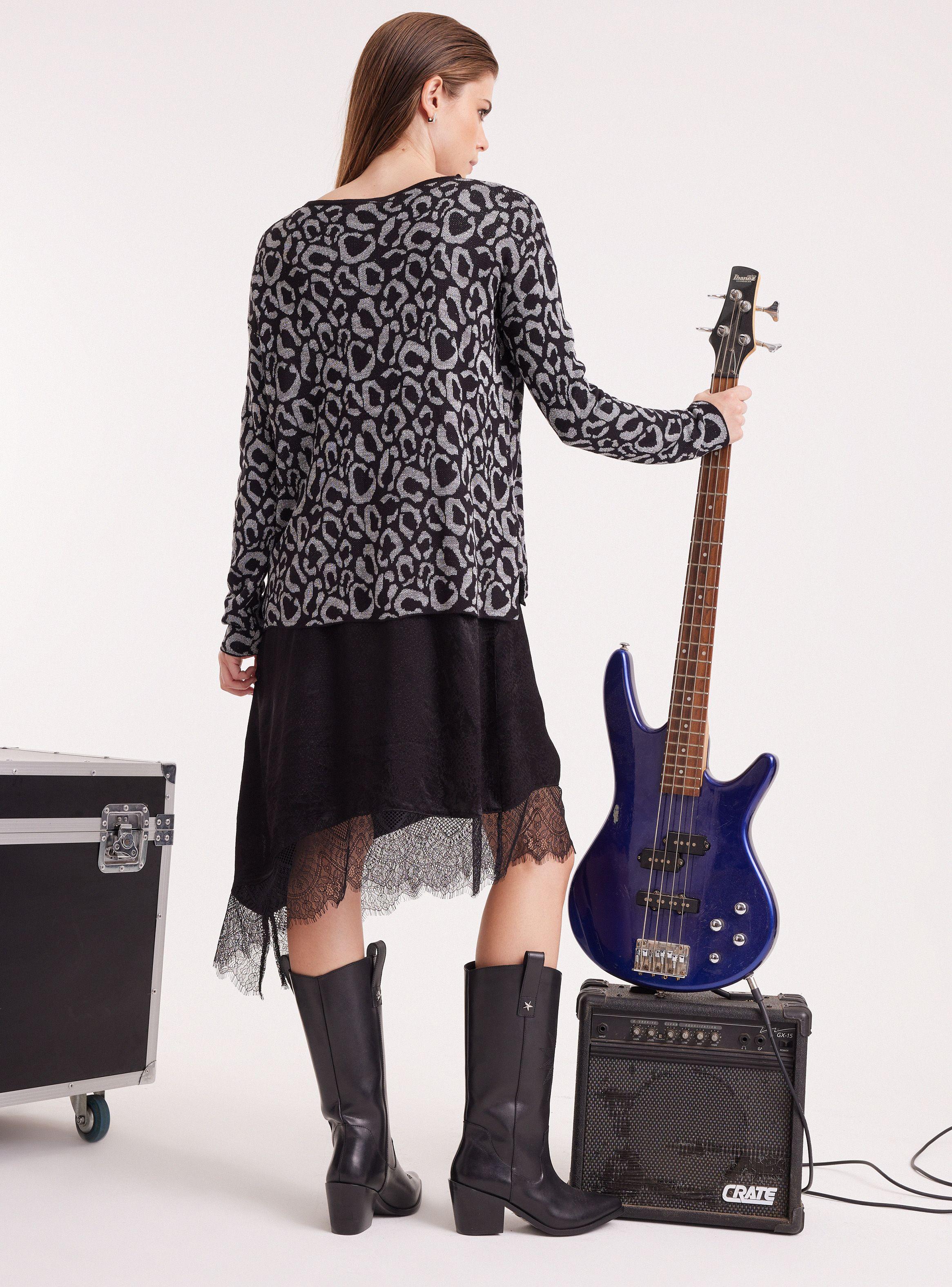 Sweater Jacquard Hilo Metalizado-5