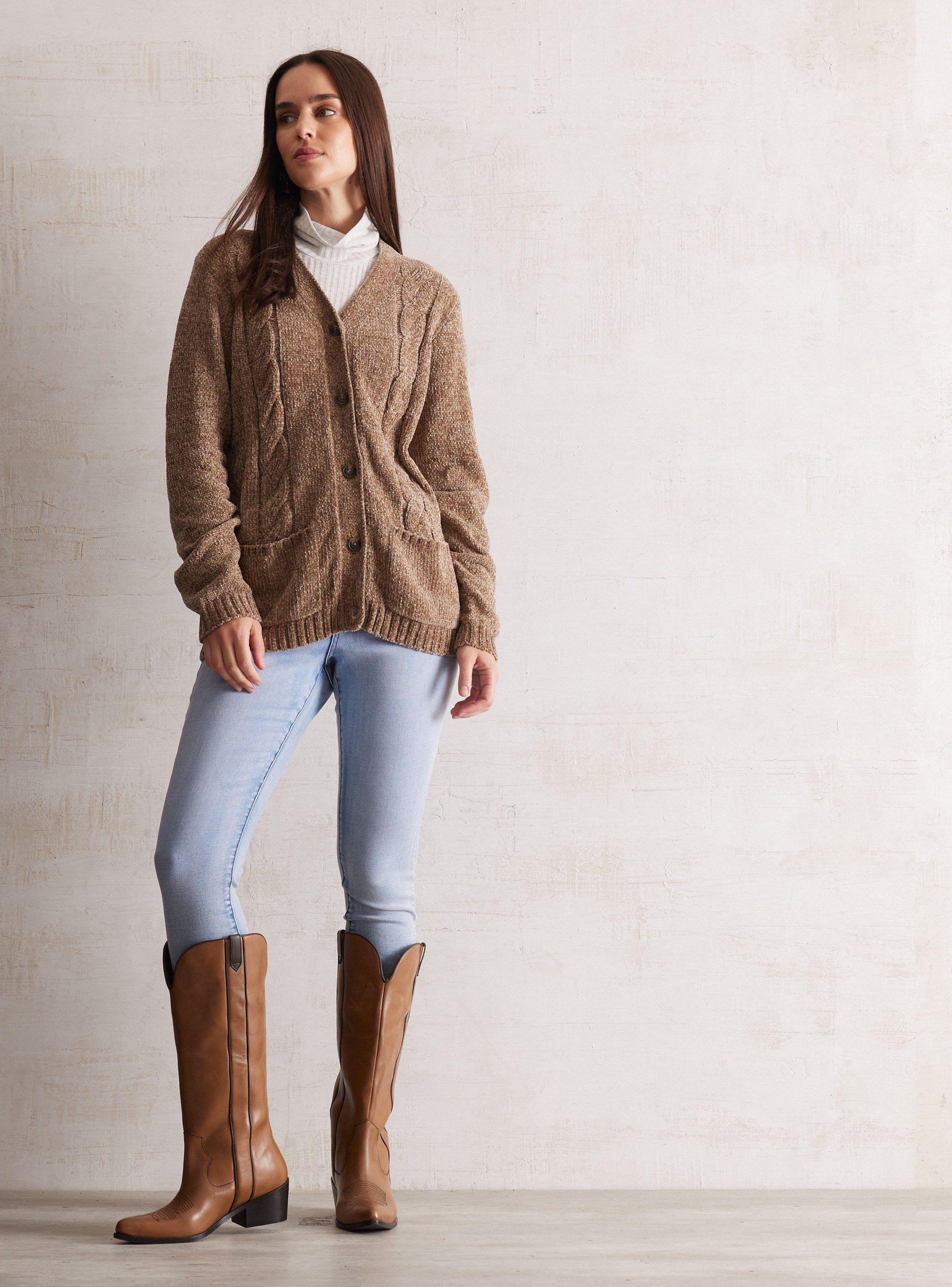 Chaleco Chenille Metalizado Con Trenza-4