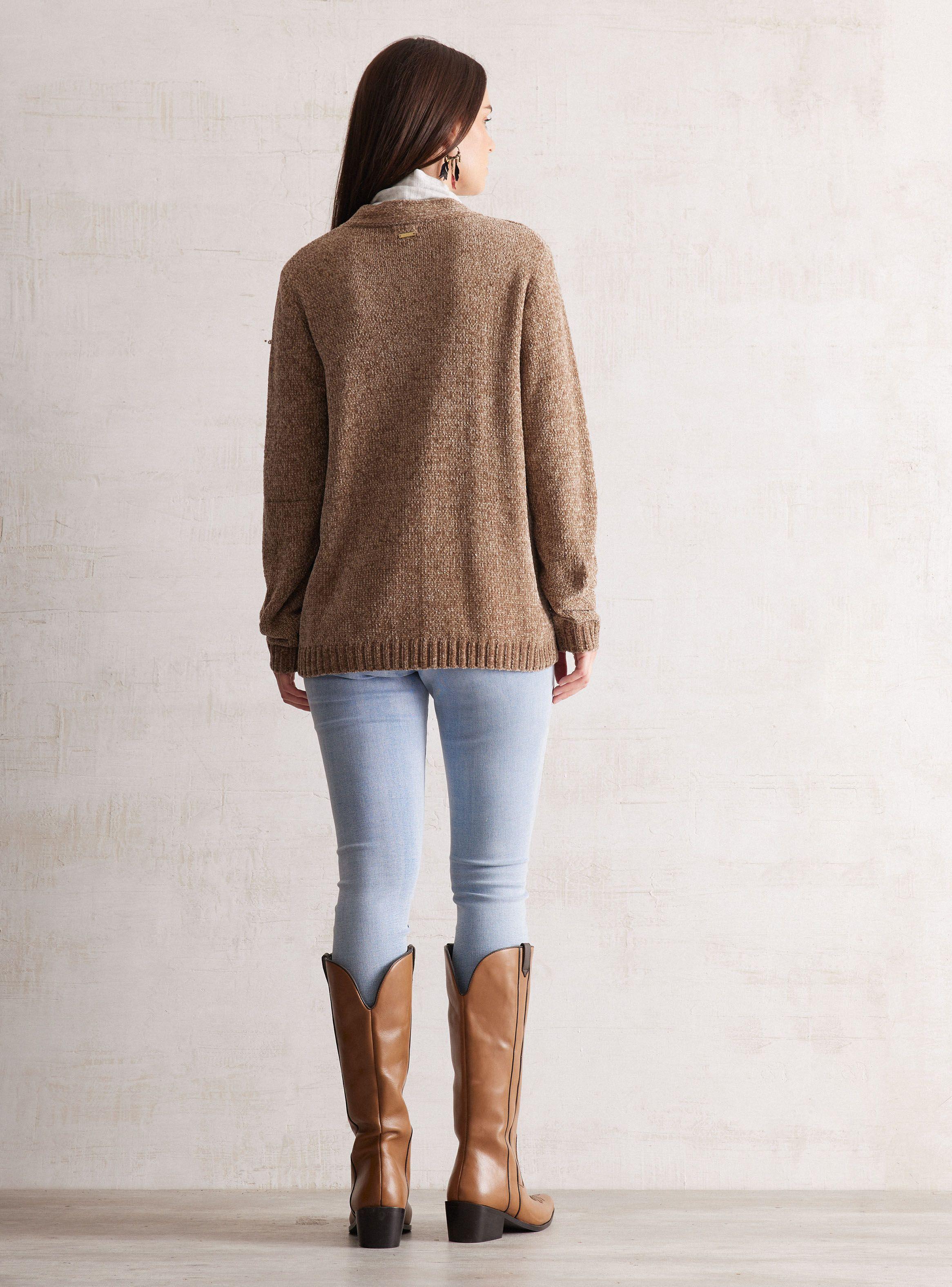 Chaleco Chenille Metalizado Con Trenza-5