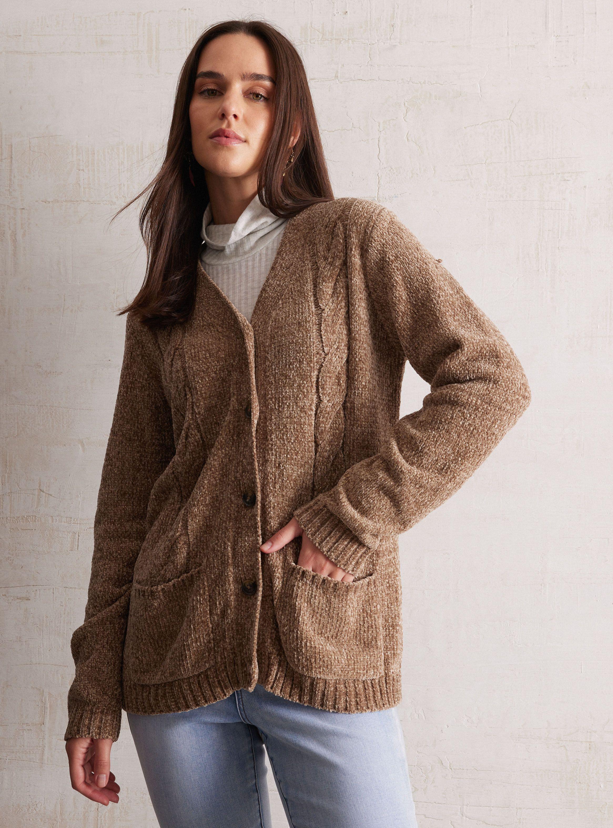 Chaleco Chenille Metalizado Con Trenza-0