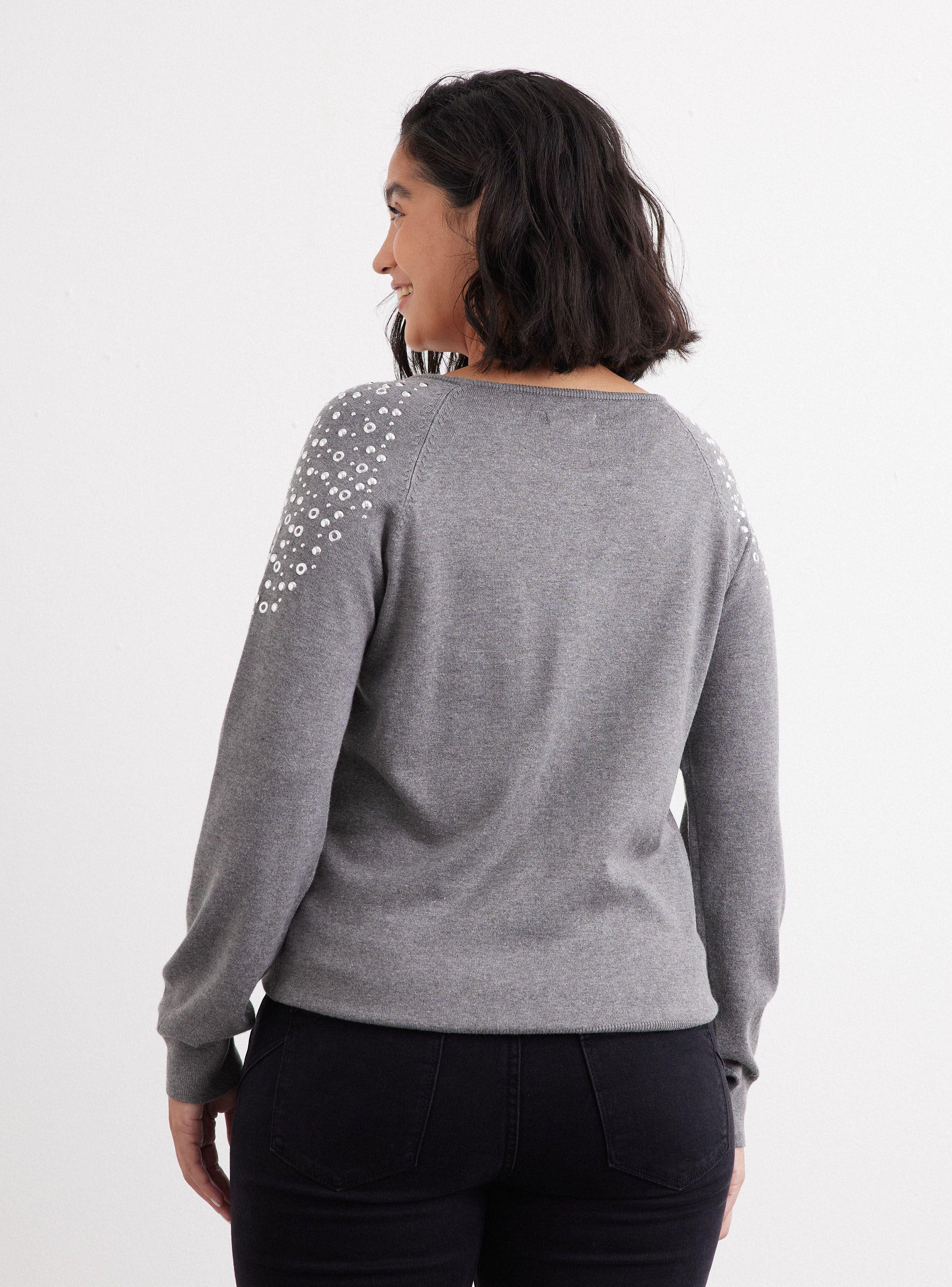 Sweater Aplicación Tachas en Hombros-1