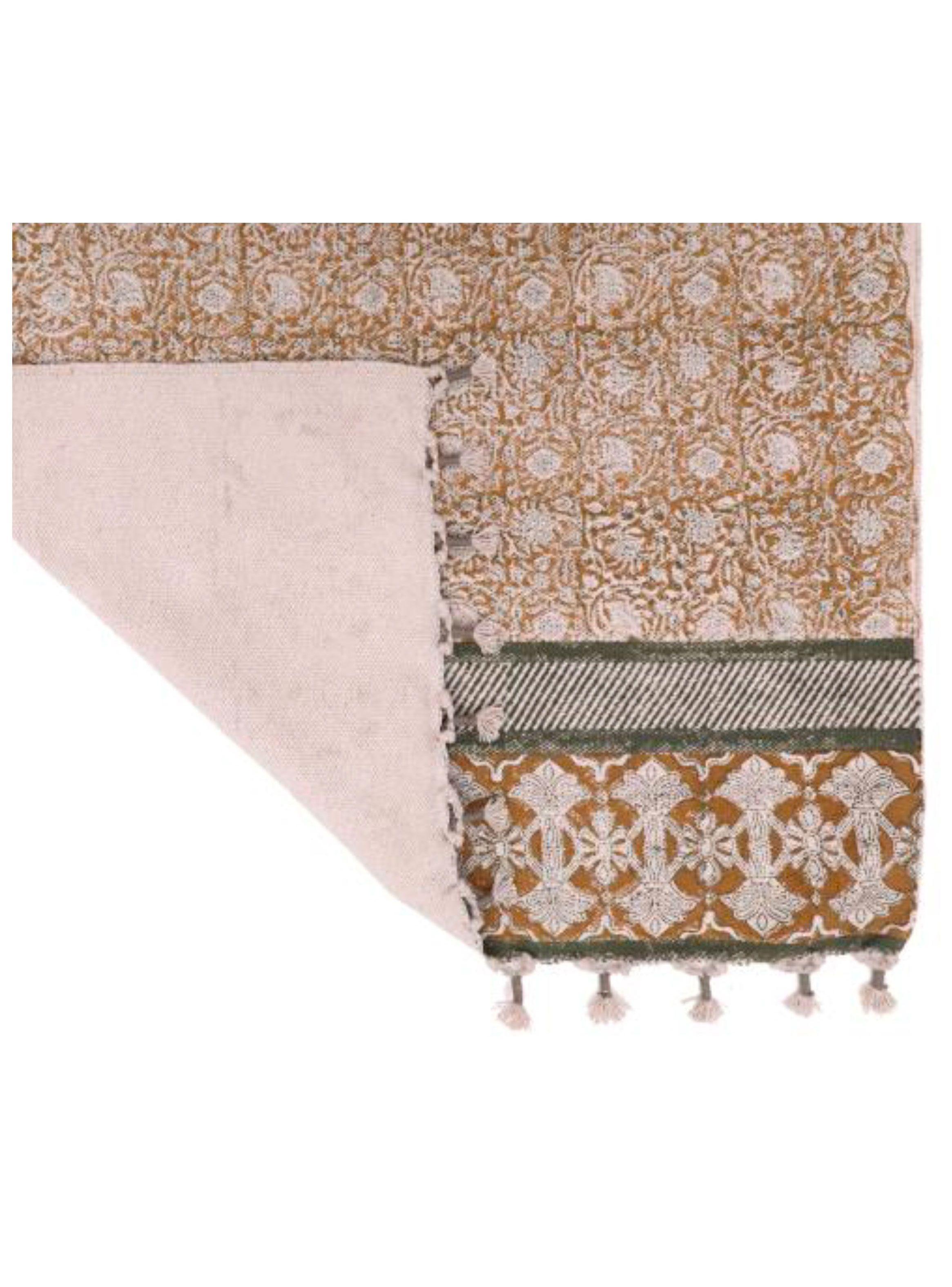 Bajada de Cama Block Algodón 90x150 cm Café-1