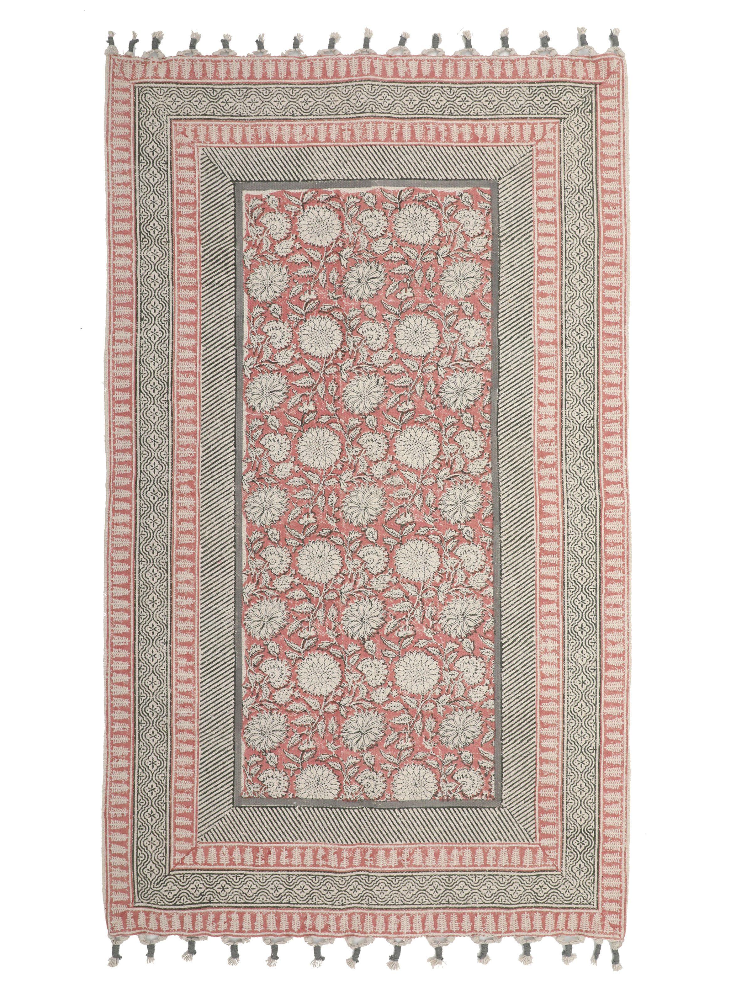 Bajada de Cama Block Algodón 90x150 cm Rojo-0