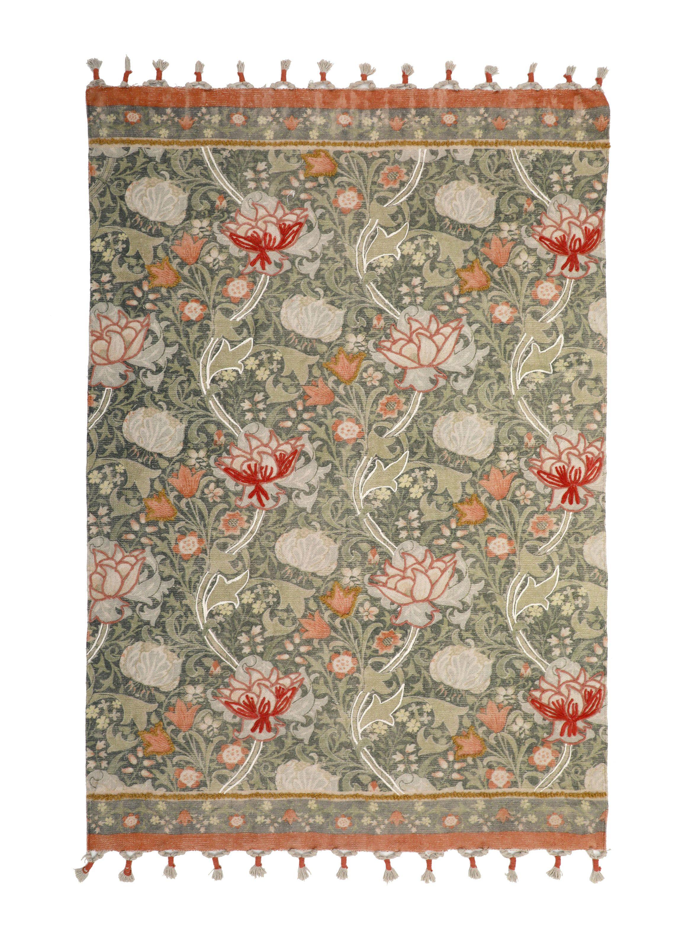 Alfombra Algodón Borda 120x180 cm Verde-0
