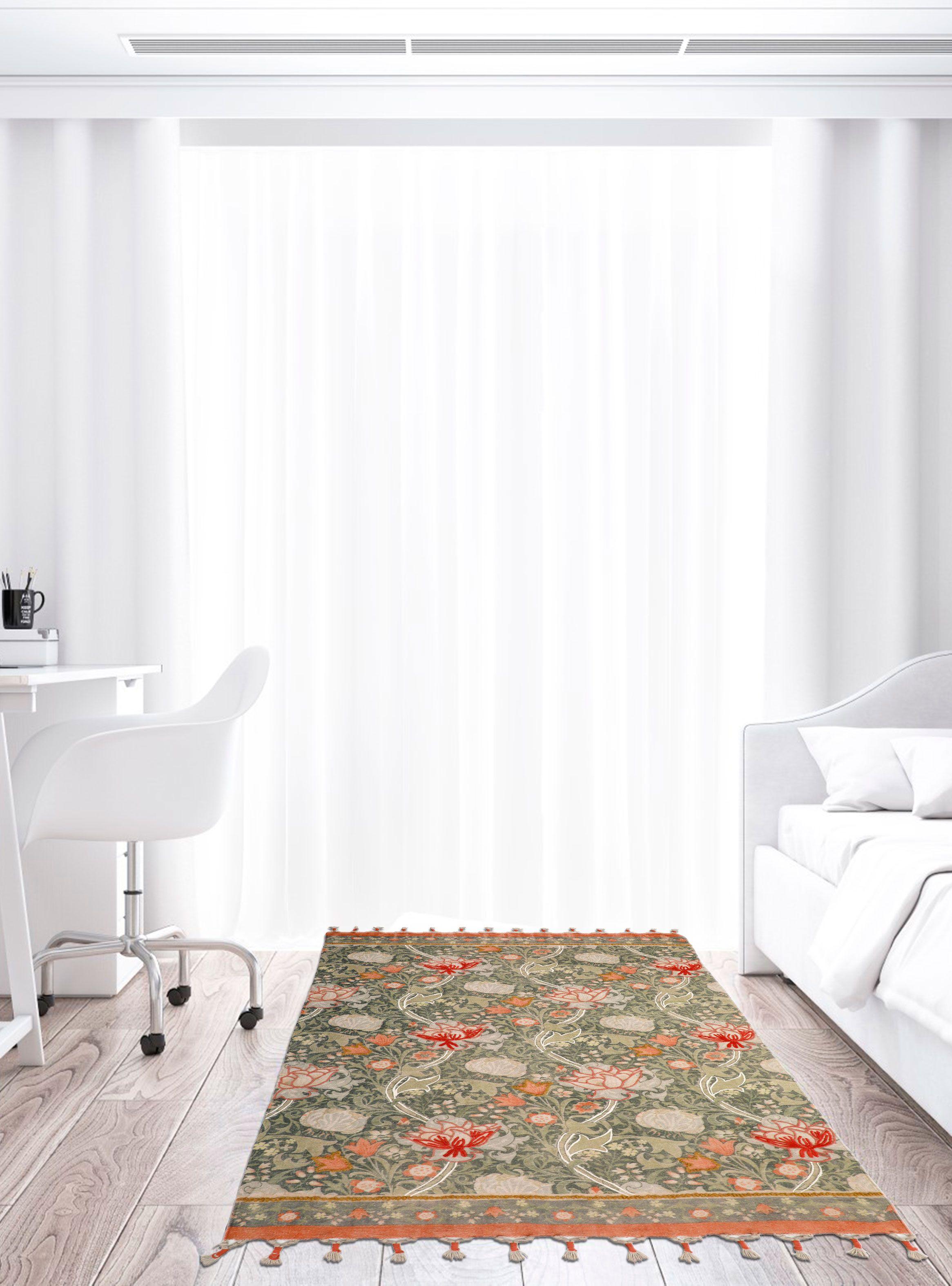 Alfombra Algodón Borda 120x180 cm Verde-1