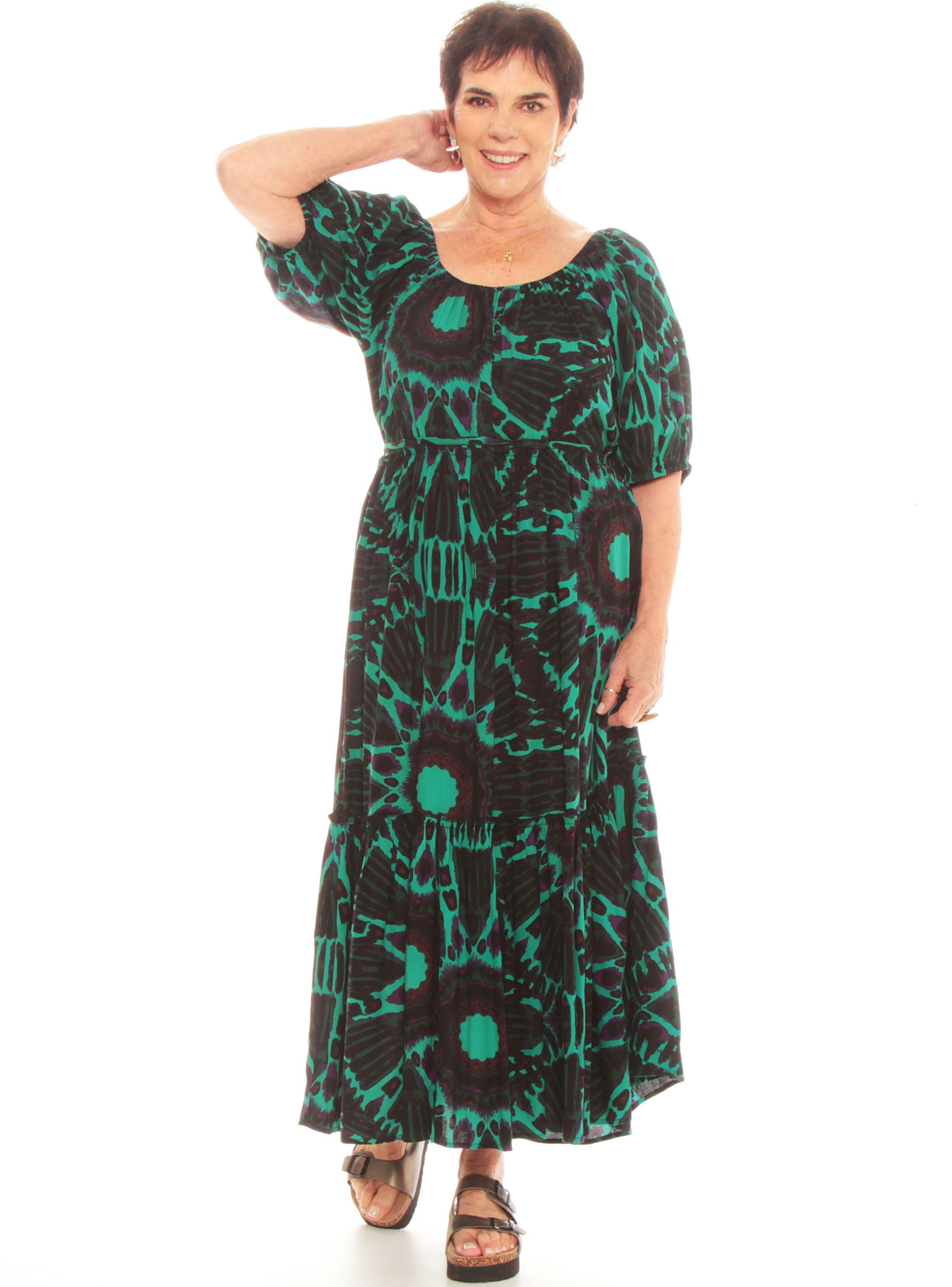Vestido Manga Corta Estampado-0