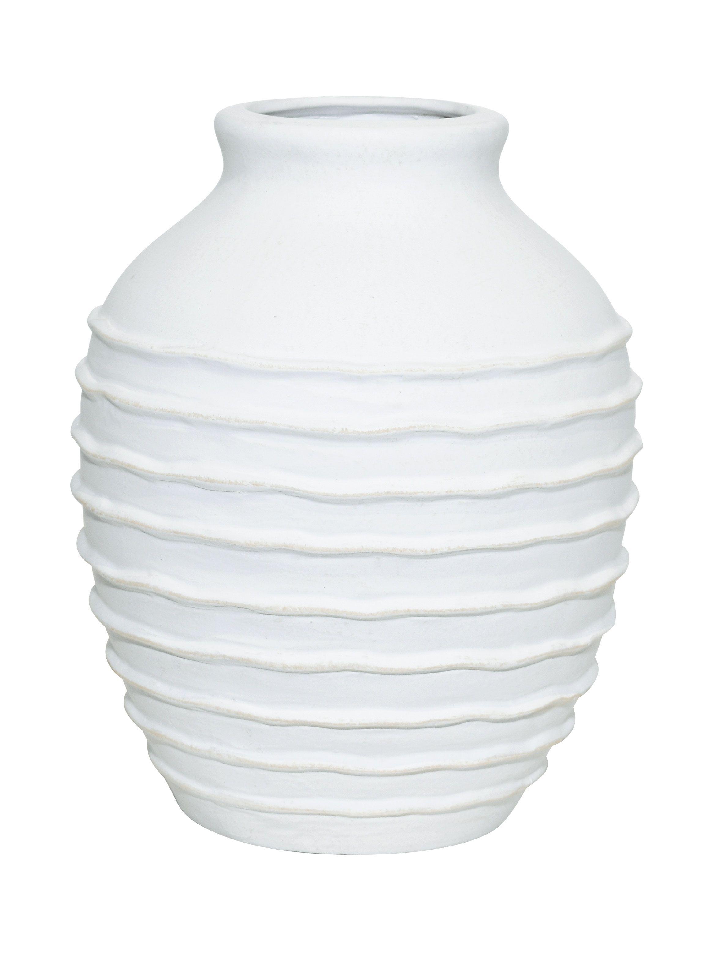 Jarrón Cerámica Blanco 30 cm-0