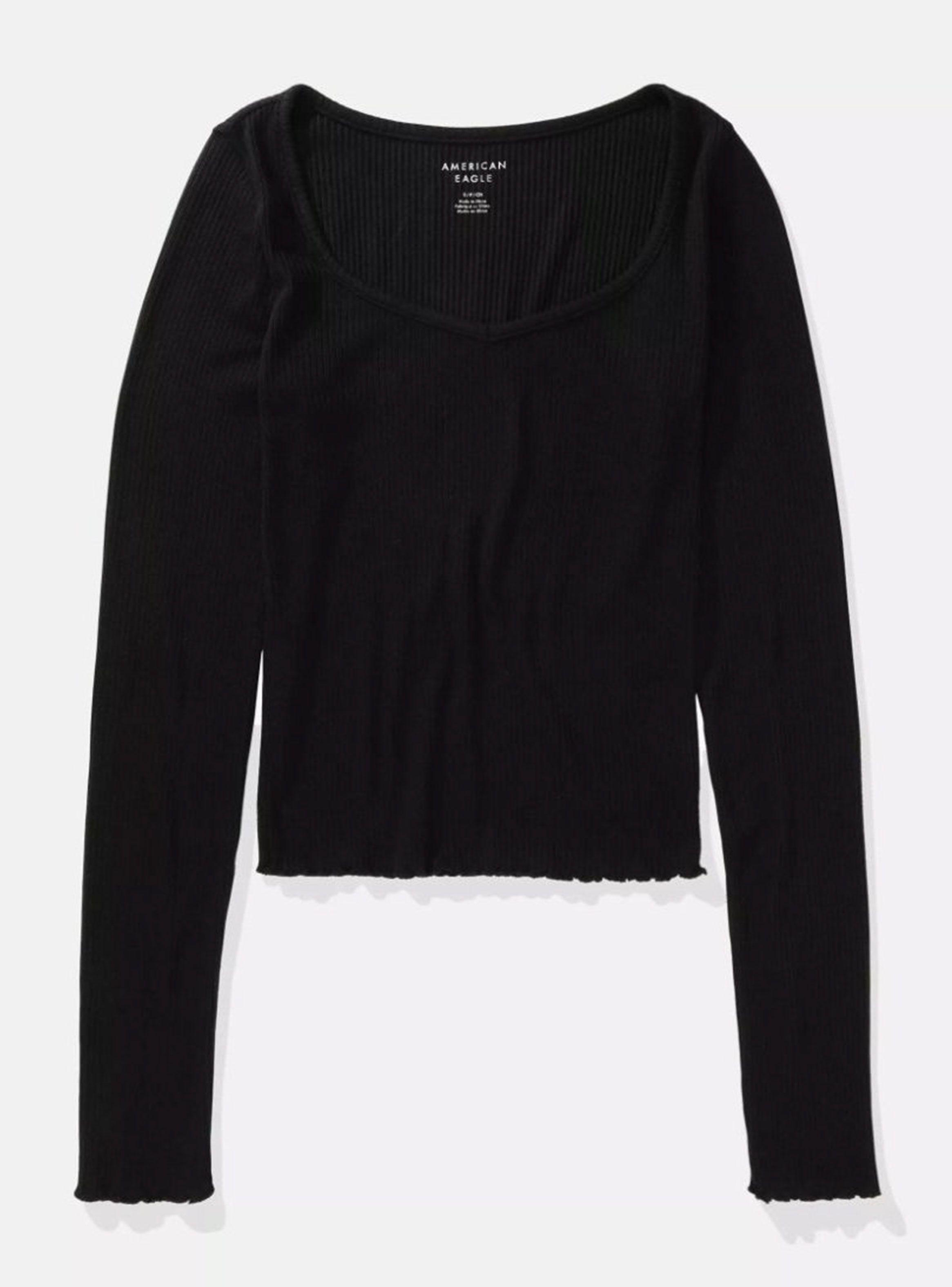 Polera Manga Larga con Cuello Semi Redondo-3