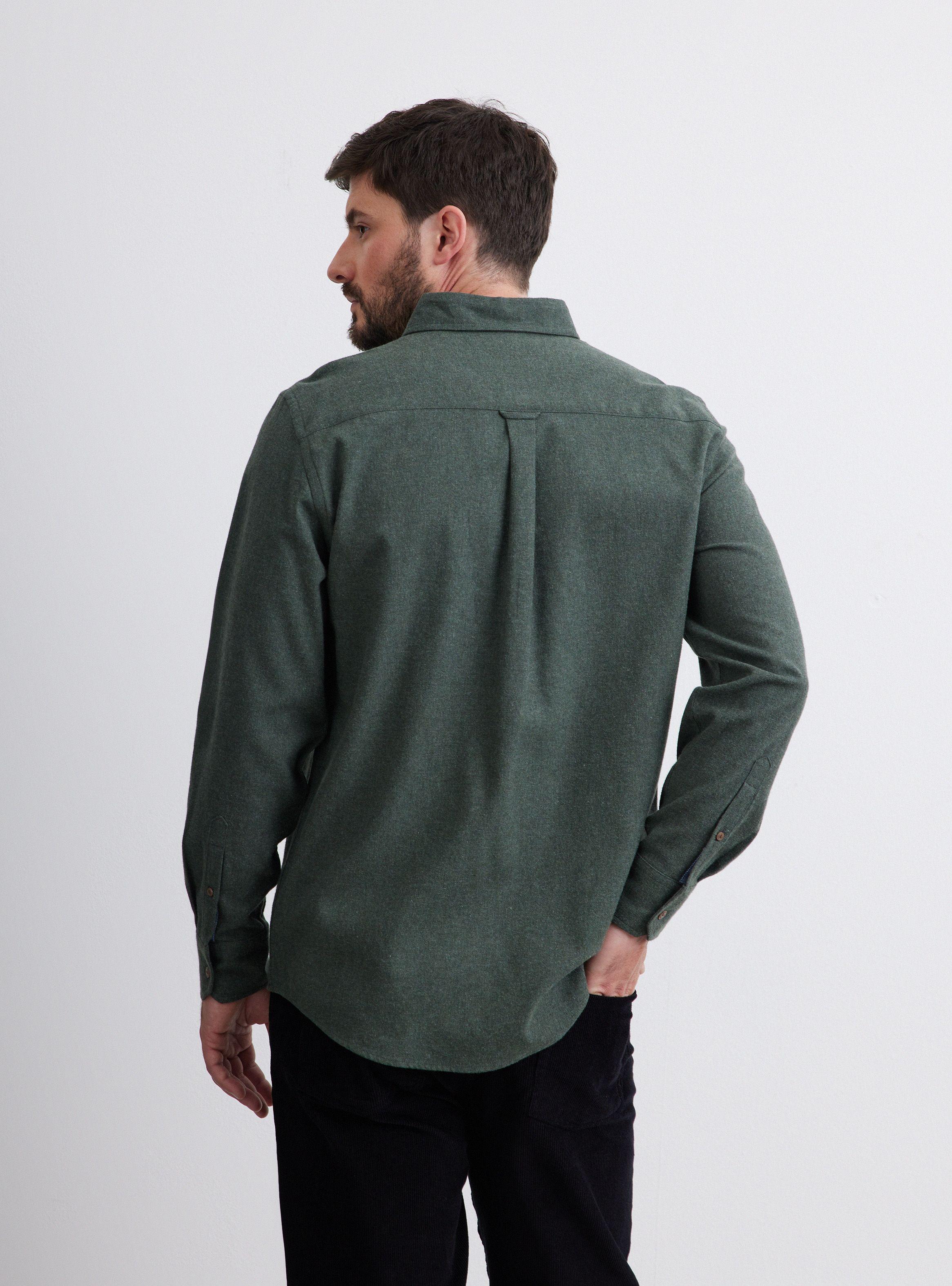 Camisa de Vestir Camisa ML Franela Lisa Regular Fit-1
