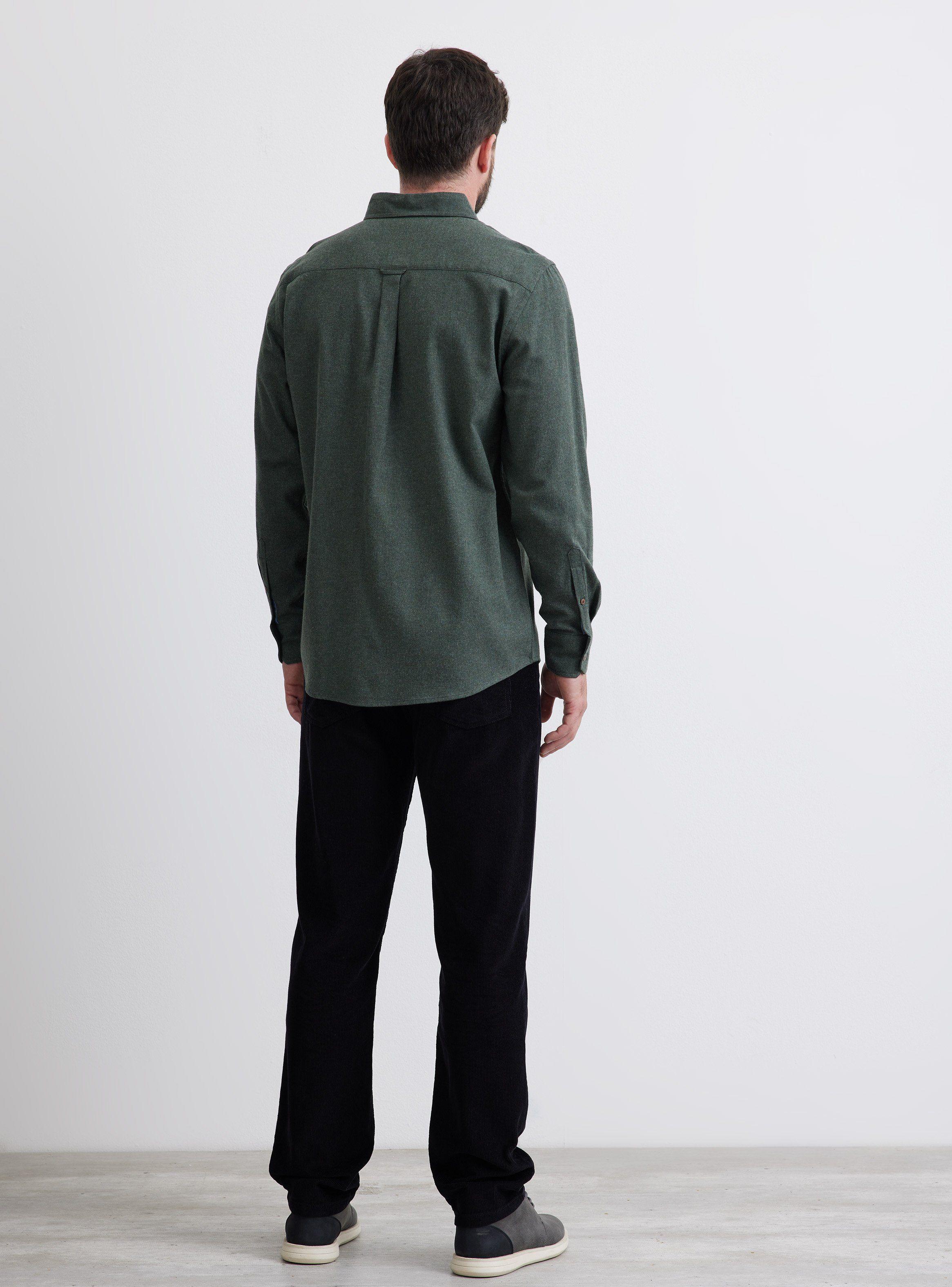 Camisa de Vestir Camisa ML Franela Lisa Regular Fit-5