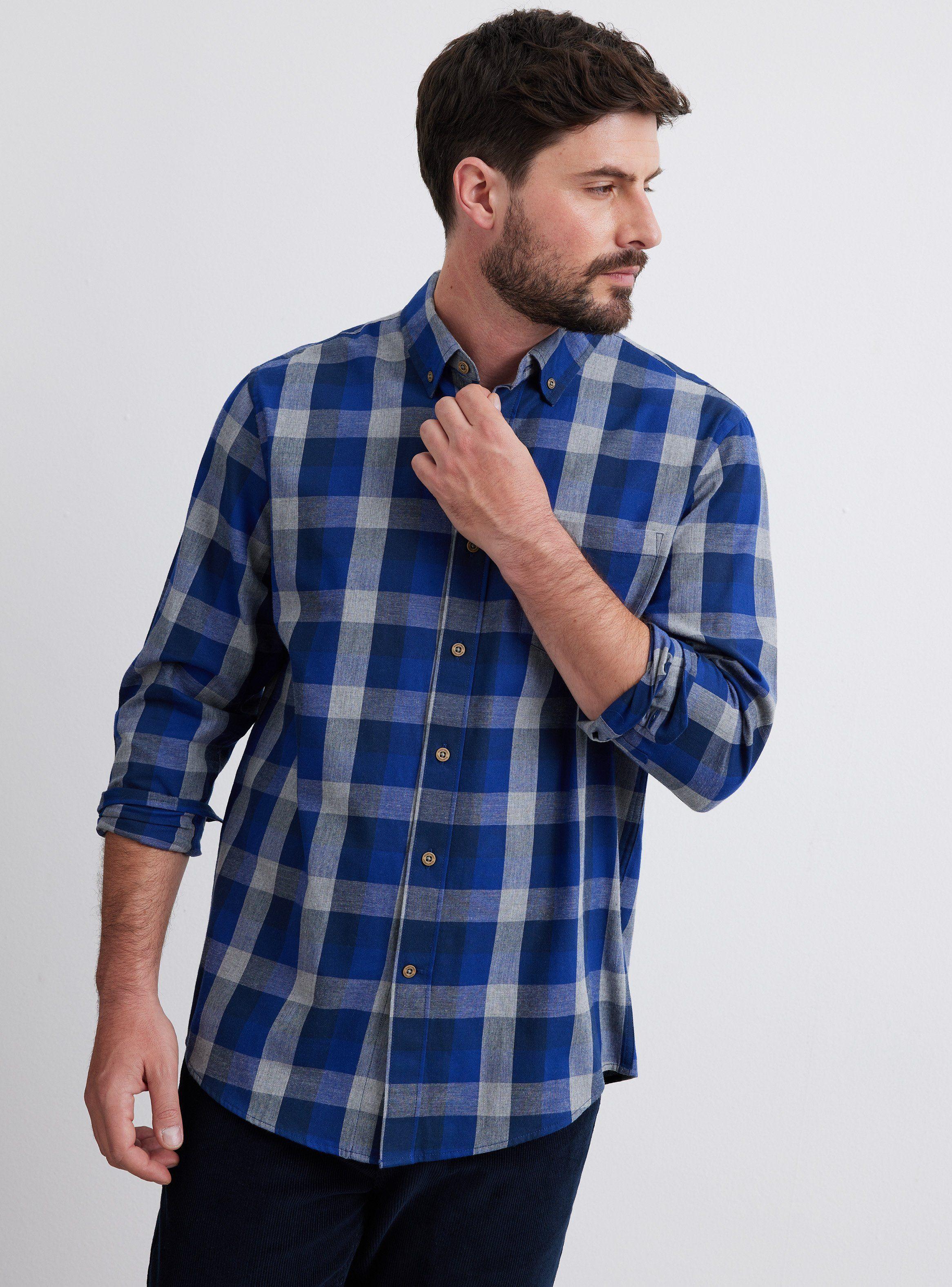 Camisa de Vestir ML Franela Delgada Cuadros  Regular Fit-0