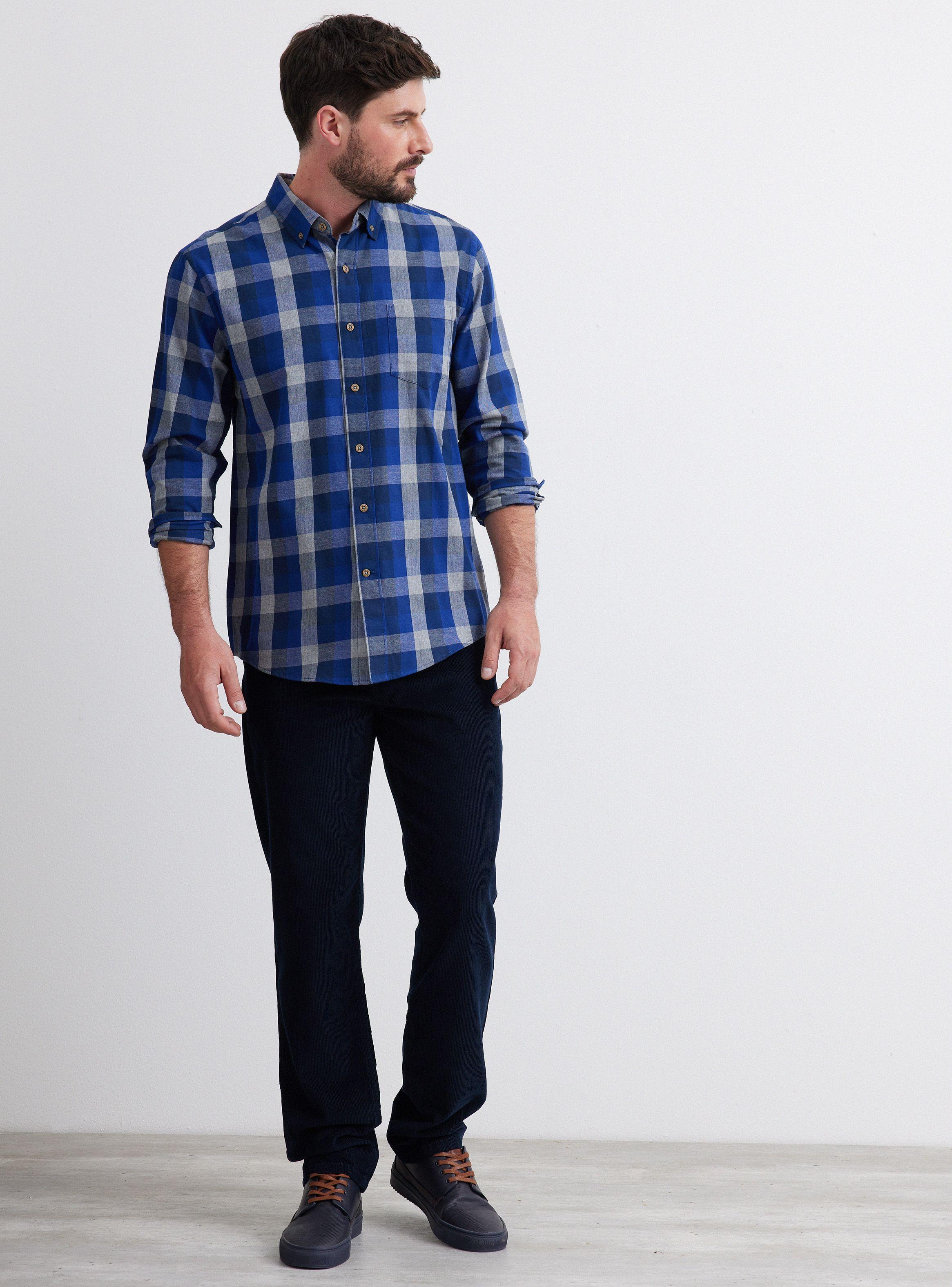 Camisa de Vestir ML Franela Delgada Cuadros  Regular Fit-4