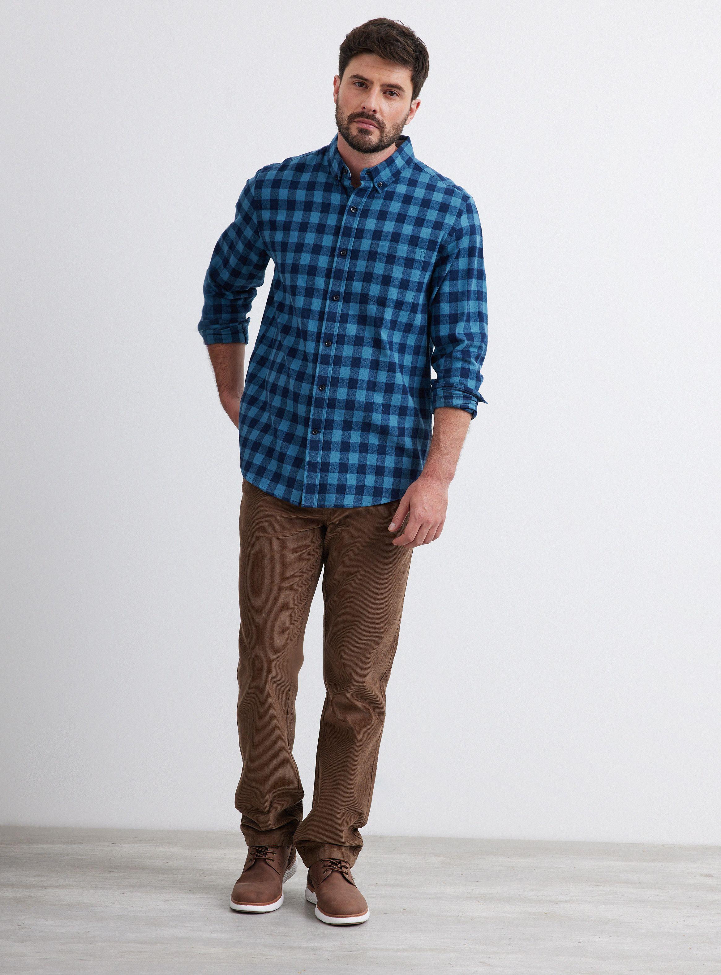 Camisa de Vestir ML Franela Cuadros Medianos Regular Fit-4