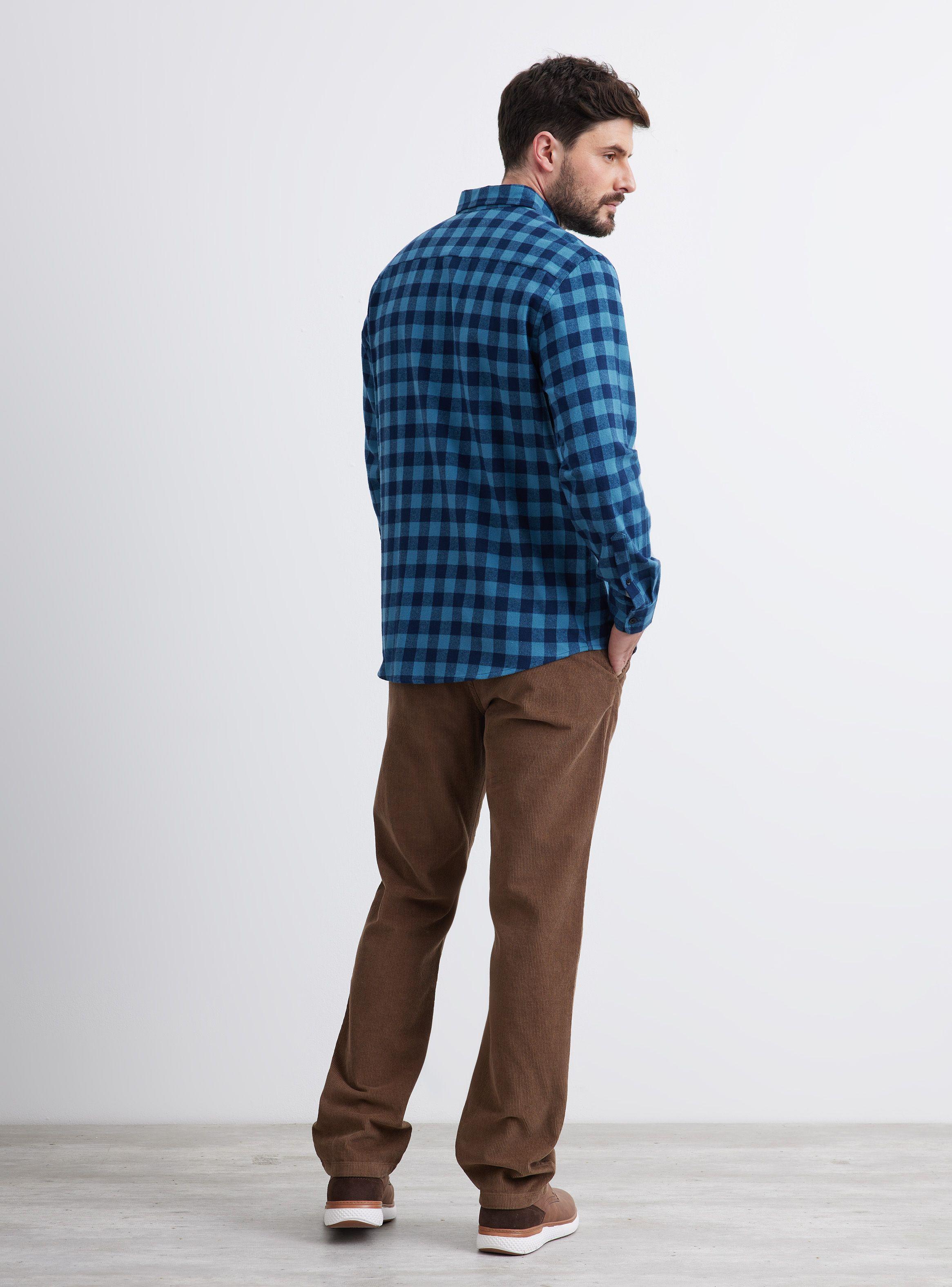 Camisa de Vestir ML Franela Cuadros Medianos Regular Fit-5