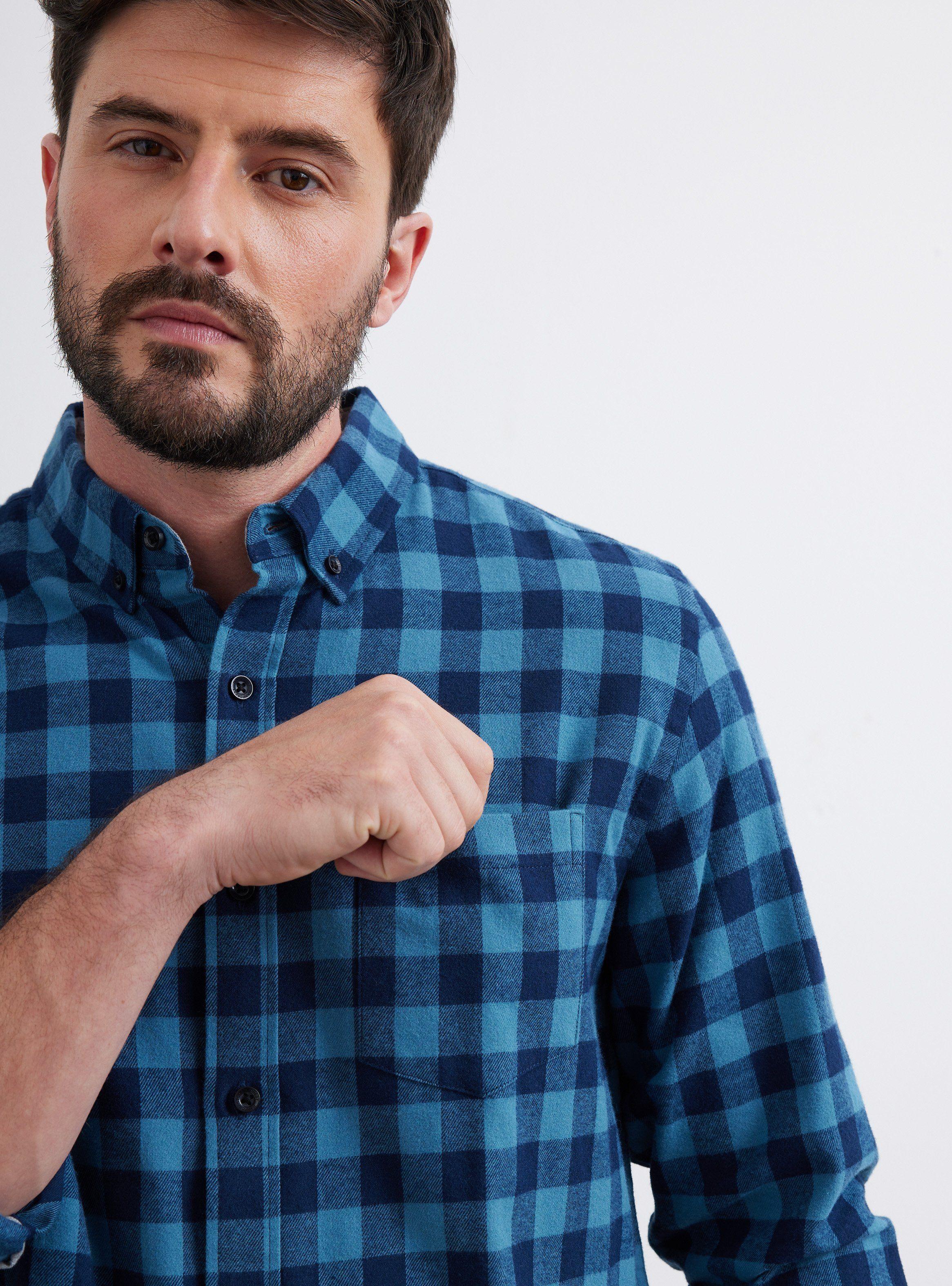 Camisa de Vestir ML Franela Cuadros Medianos Regular Fit-2