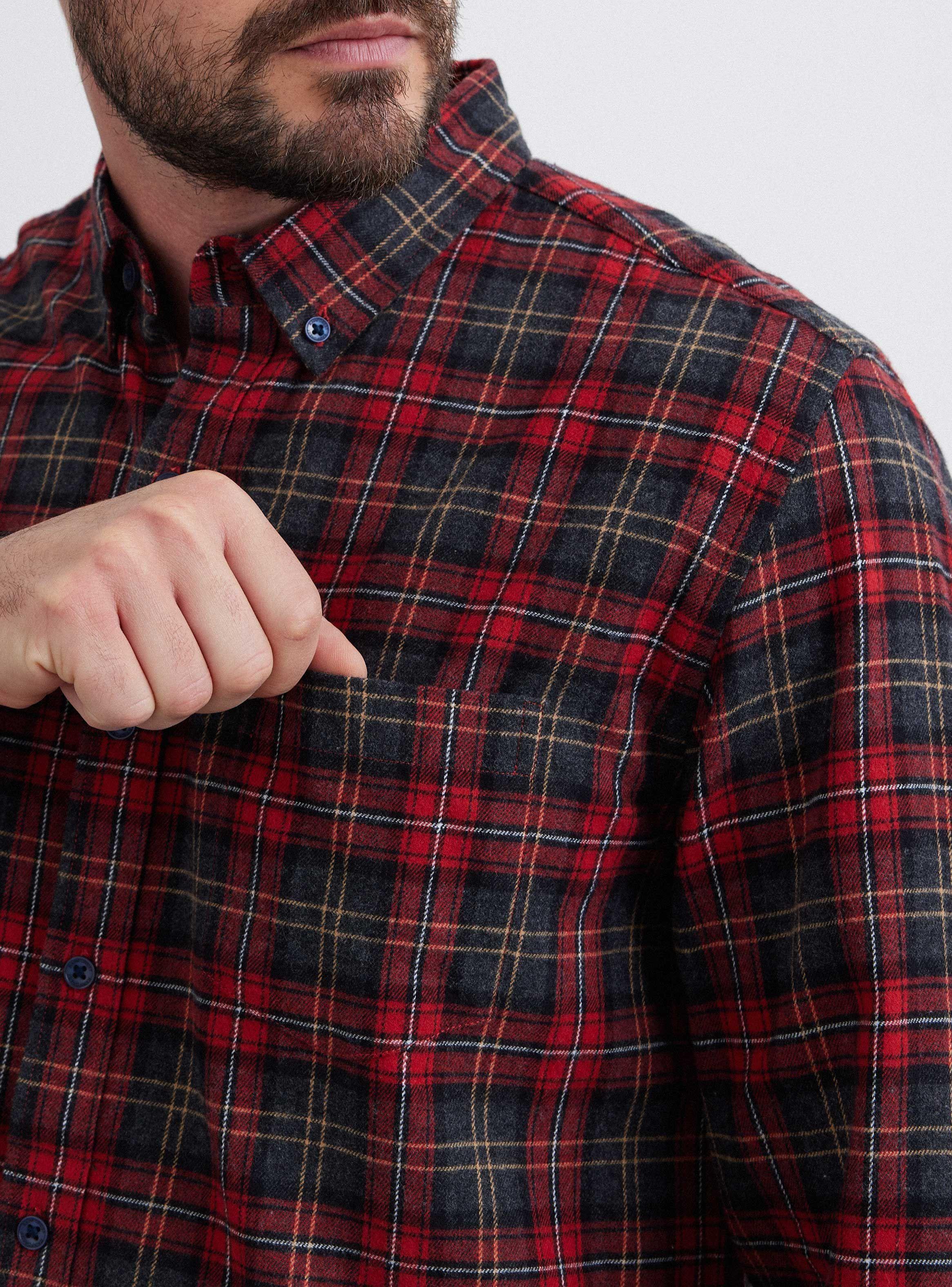 Camisa de Vestir ML Franela Checks Regular Fit-3