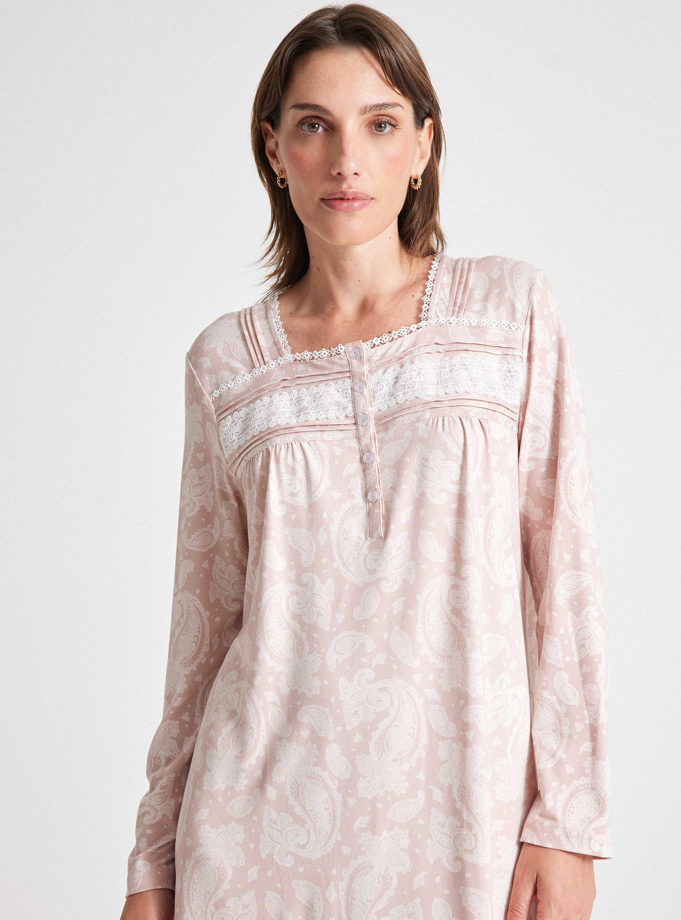 Camisa Full Print Detalles de Encaje 01-2