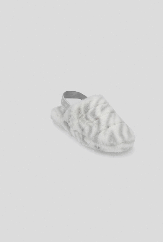 Pantufla Con Elástico Estampado Tela Peludita-3
