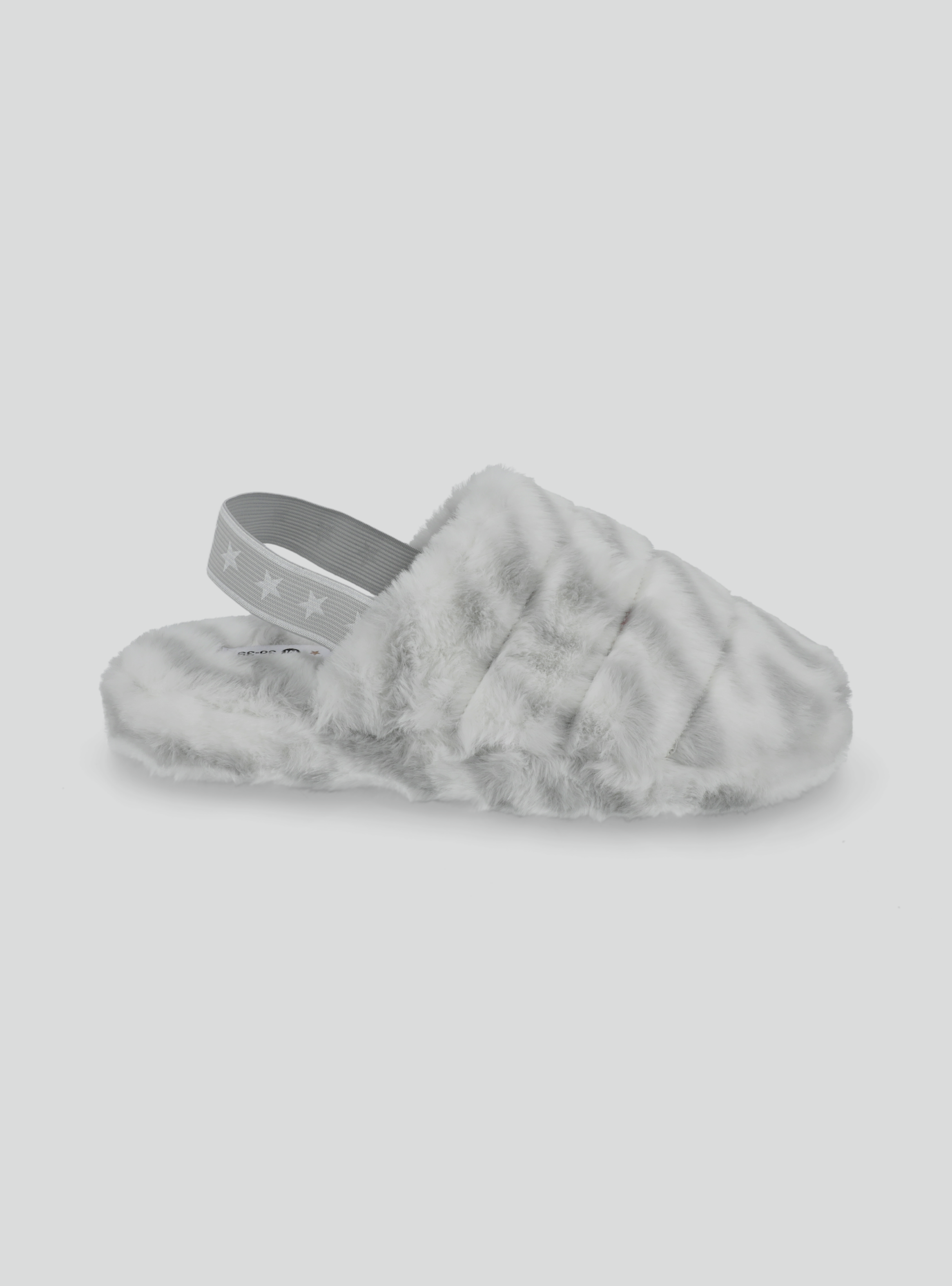 Pantufla Con Elástico Estampado Tela Peludita-1
