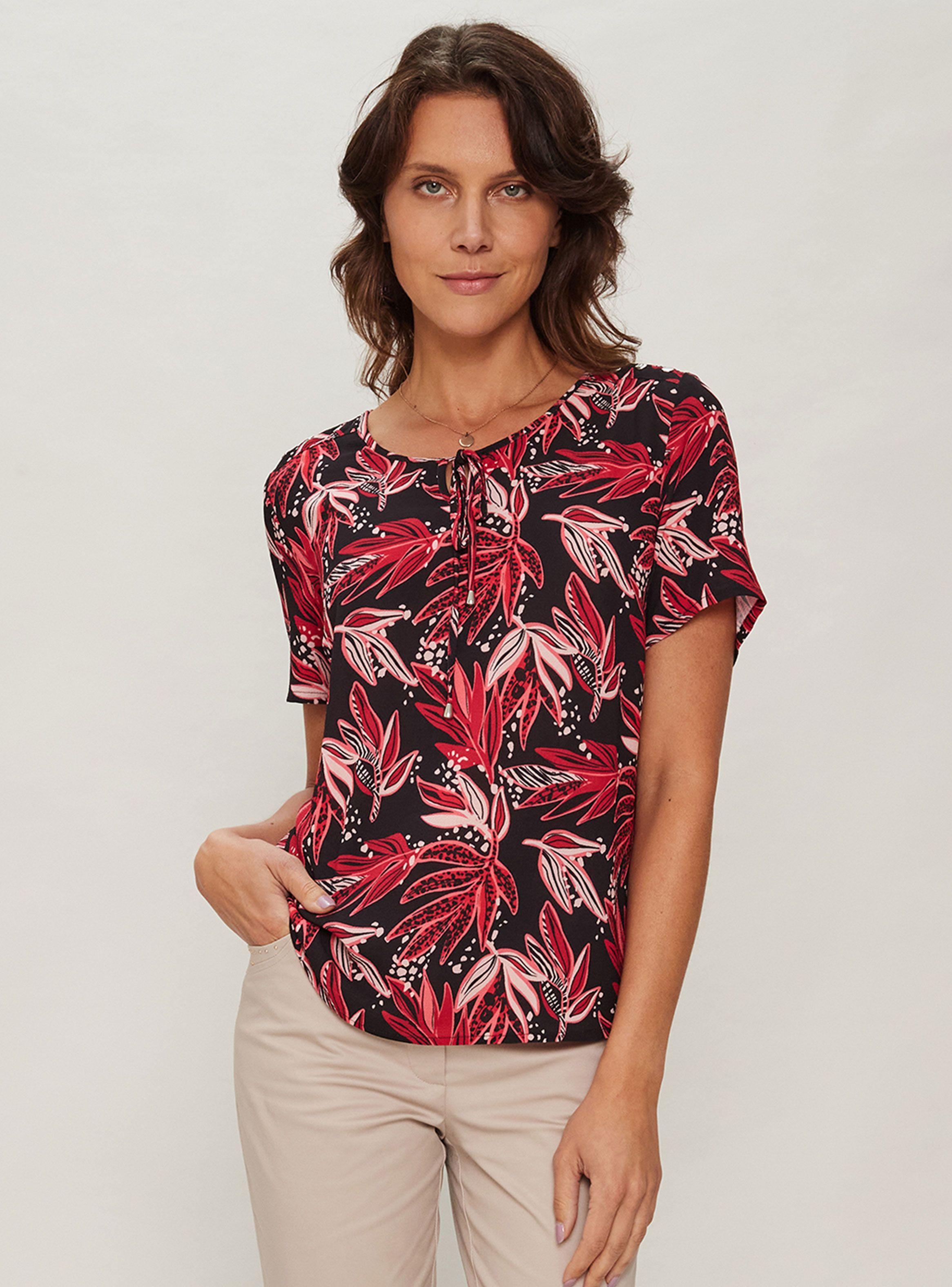 Blusa Estampada Lazo En Escote Espigas-0
