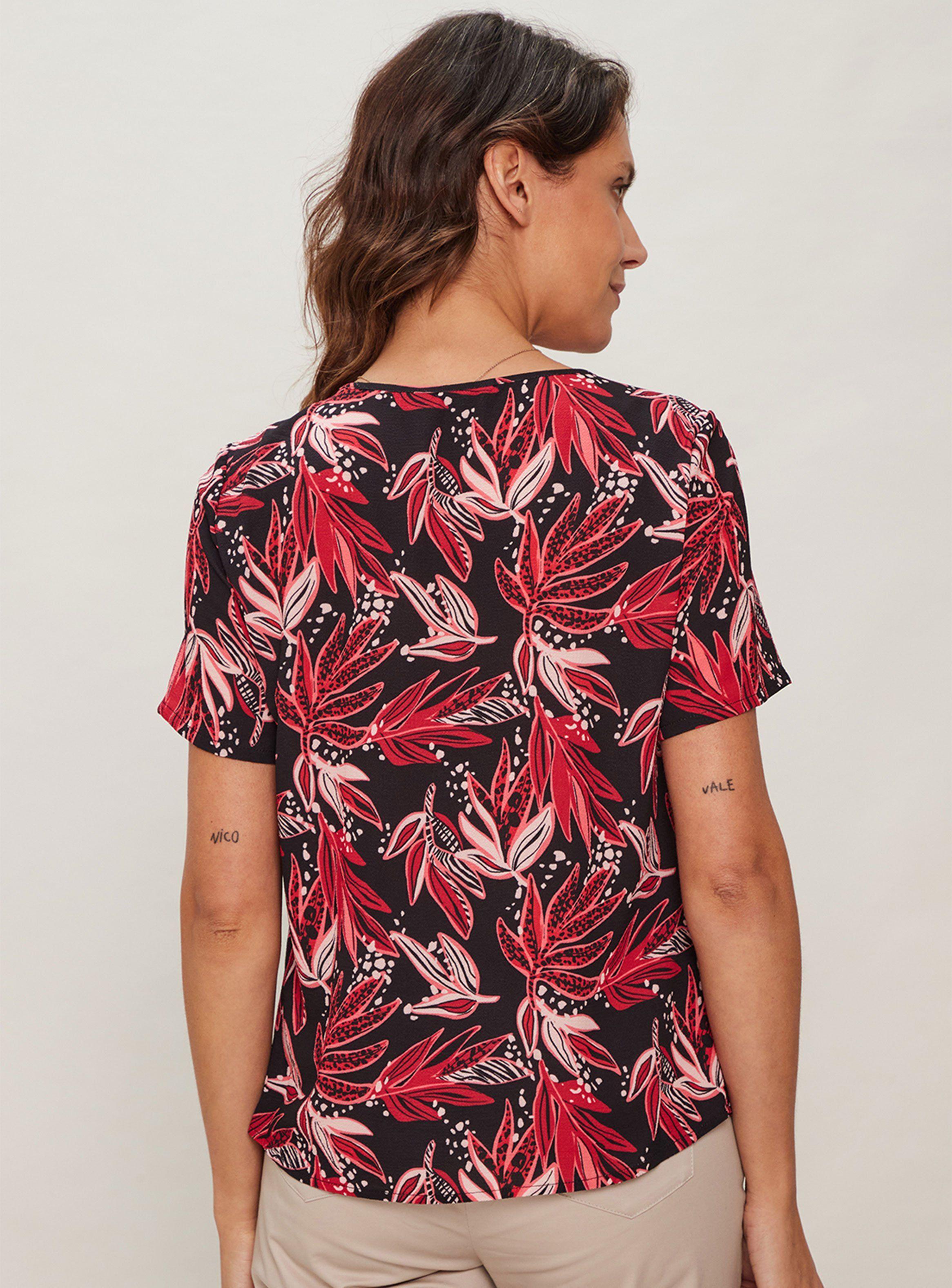 Blusa Estampada Lazo En Escote Espigas-1