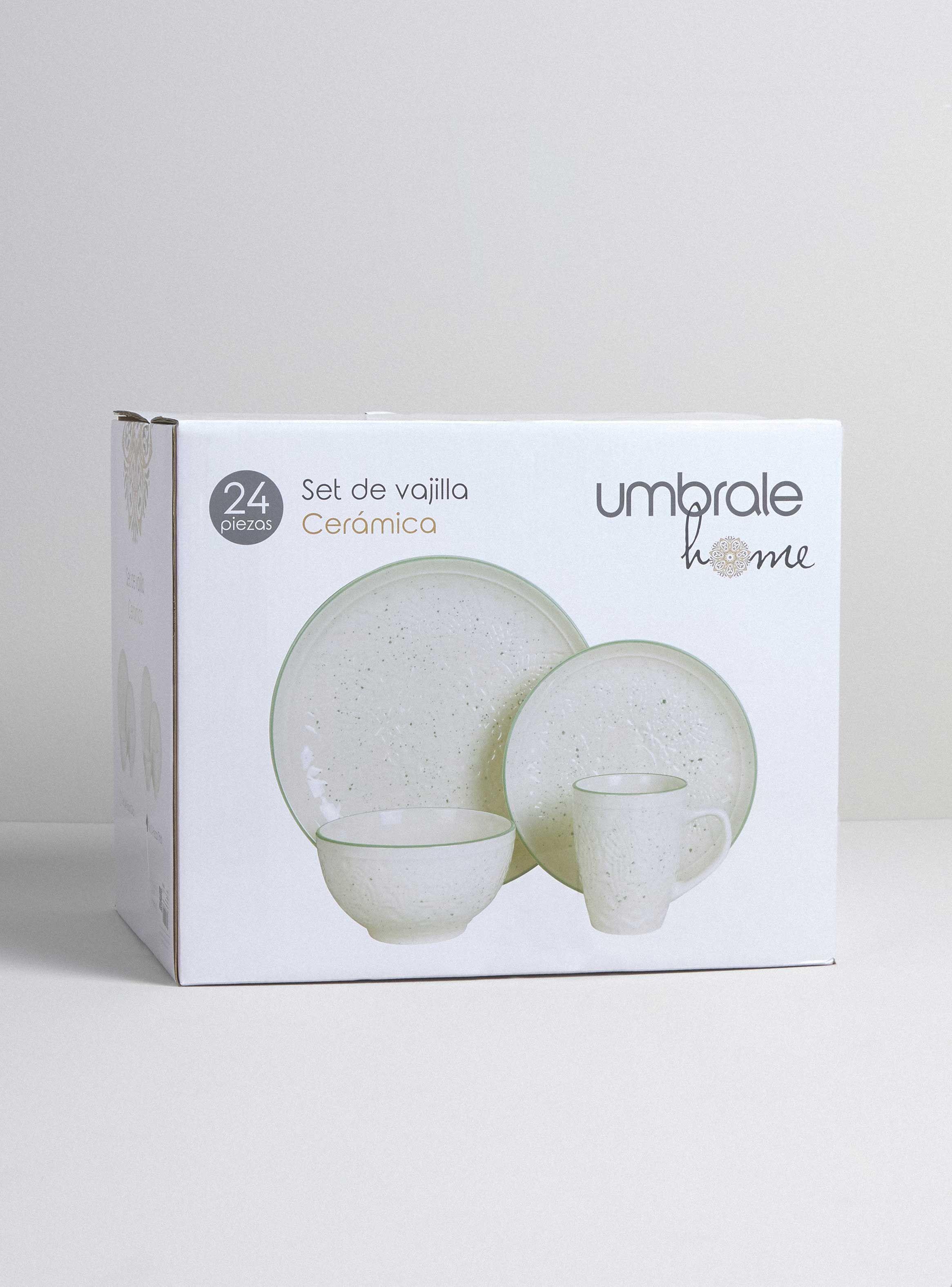 Set Vajilla 24 Piezas Otoño Verde Cerámica-3
