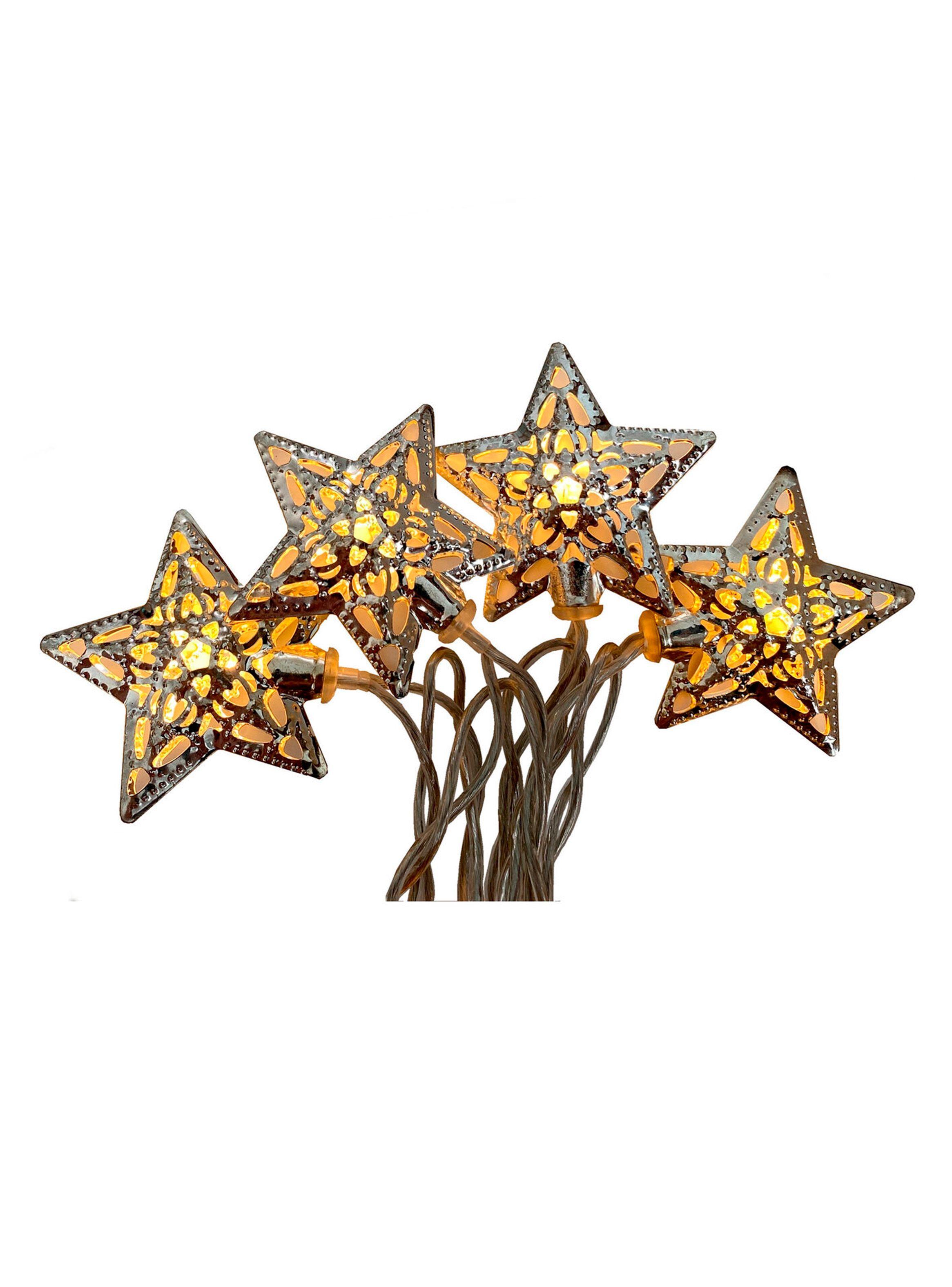 Set 20 Estrellas Led Plata-2