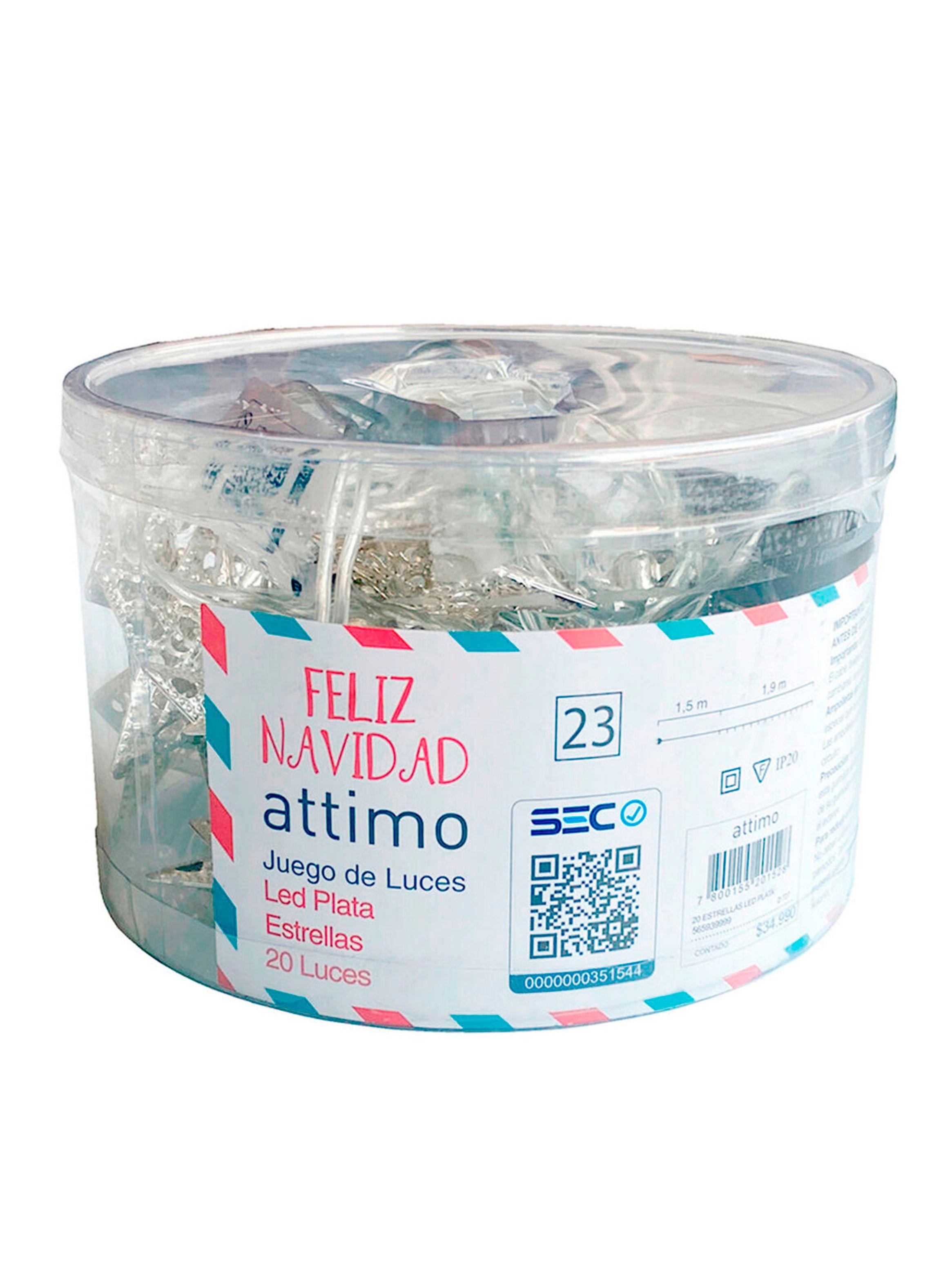 Set 20 Estrellas Led Plata-3