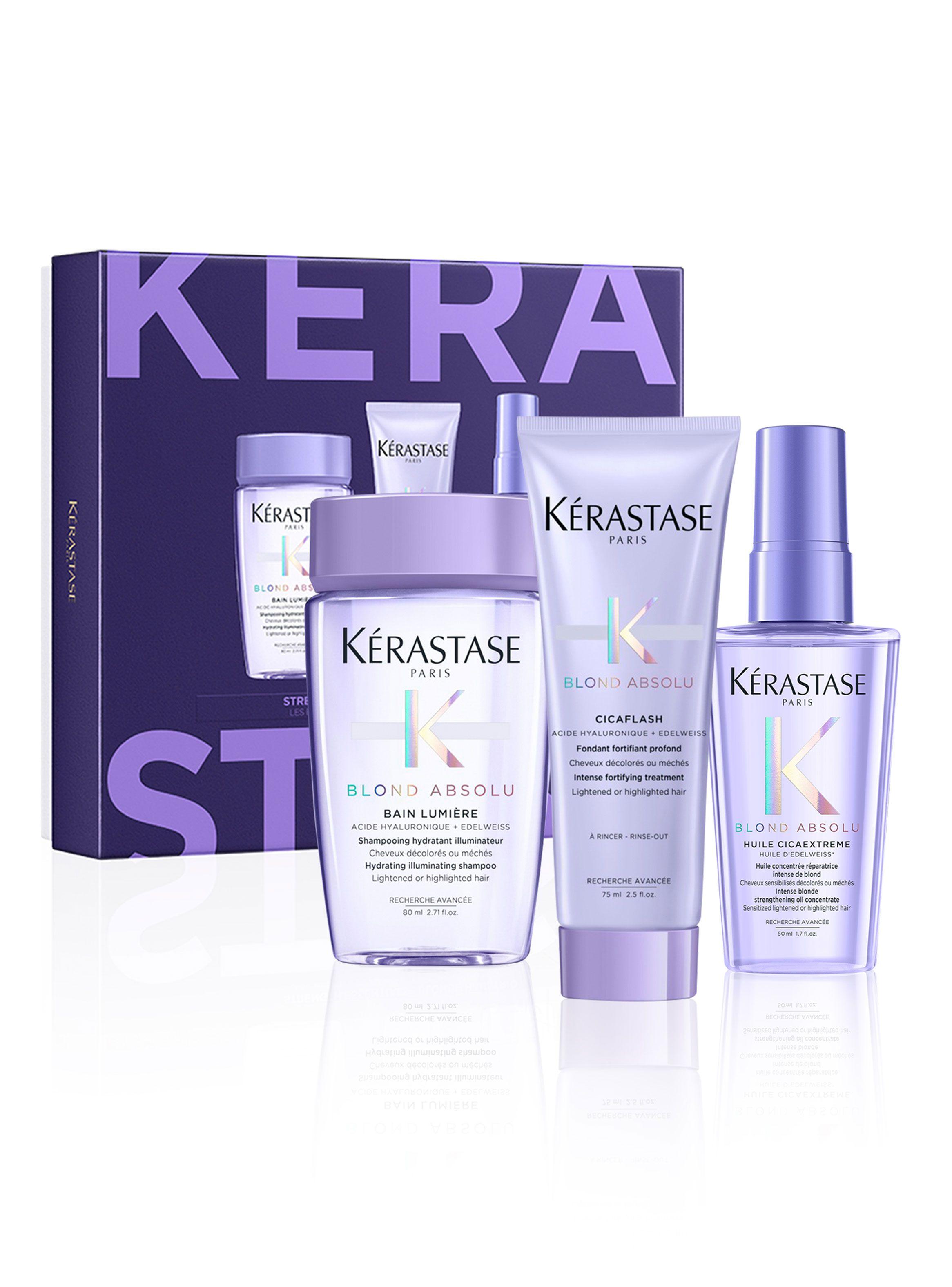 Set Reparación Cabello Rubio o Decolorado Blond Absolu Shampoo 80ml + Acondicionador 75ml + Aceite Huile Cicaextreme 50ml Kérastase-0