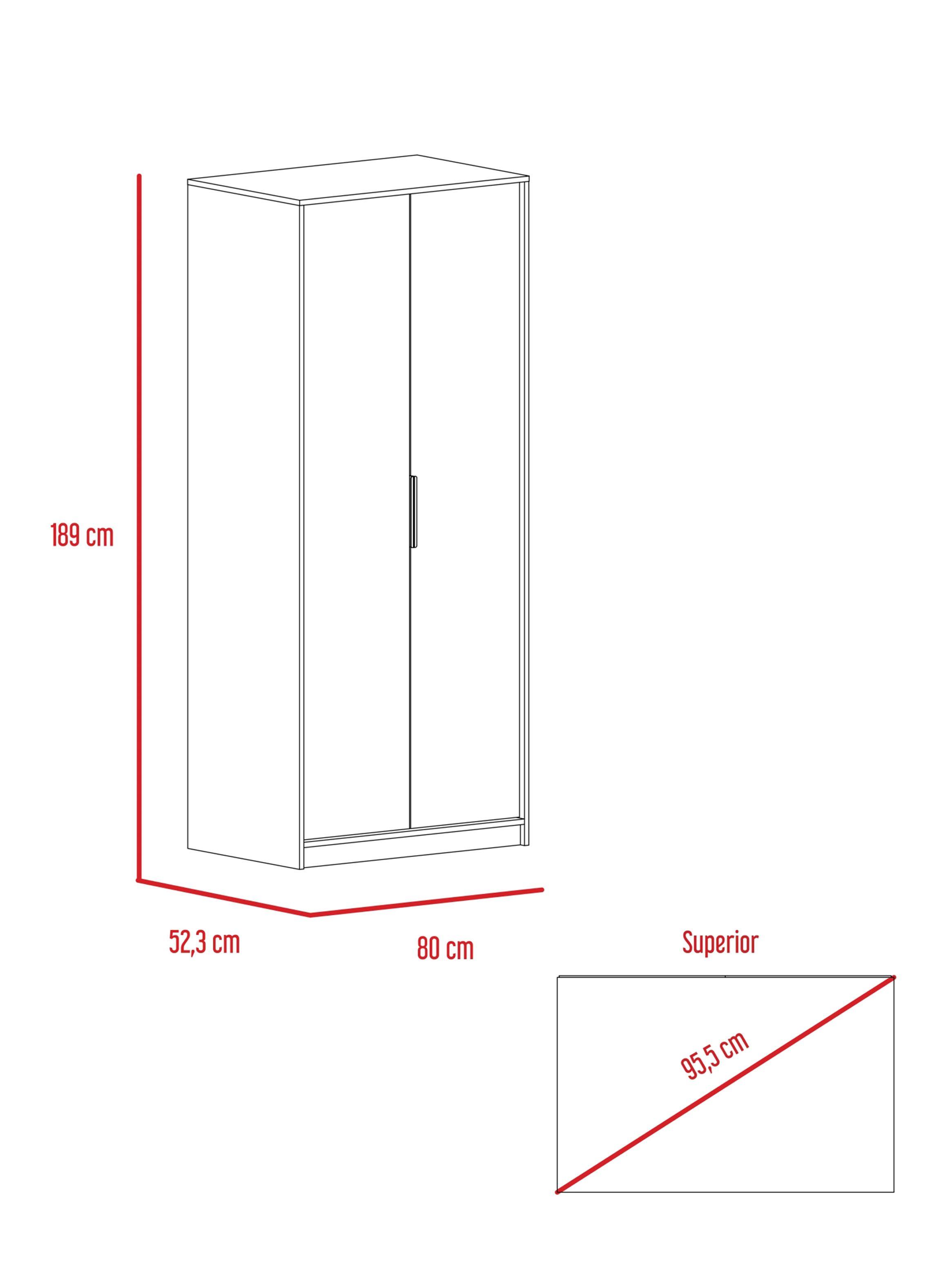 Cama 1.5 Plazas + Clóset 2P Miel-Blanco Kaia-4