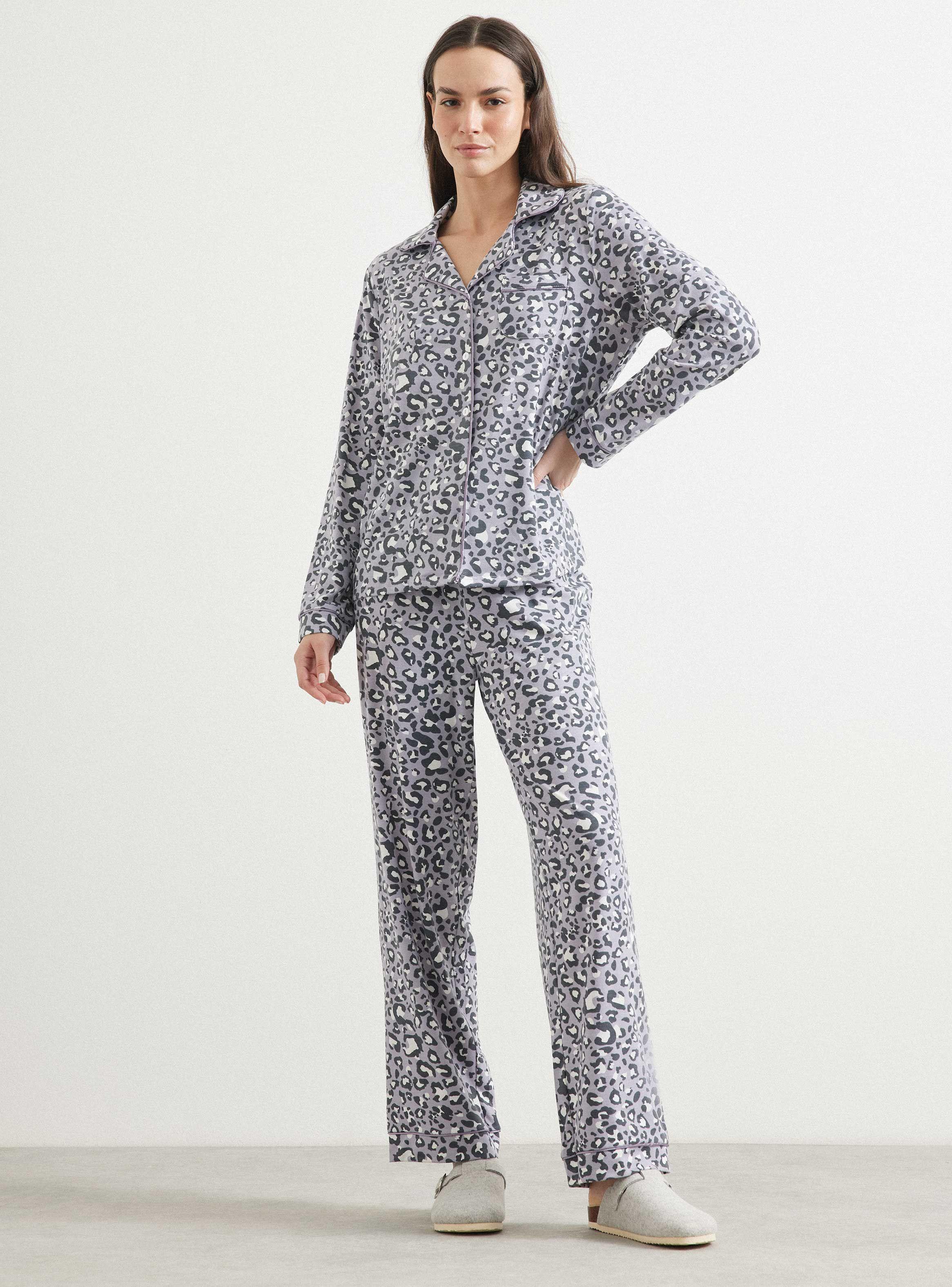 Pijama Camisero De Viscosa Full Print-4
