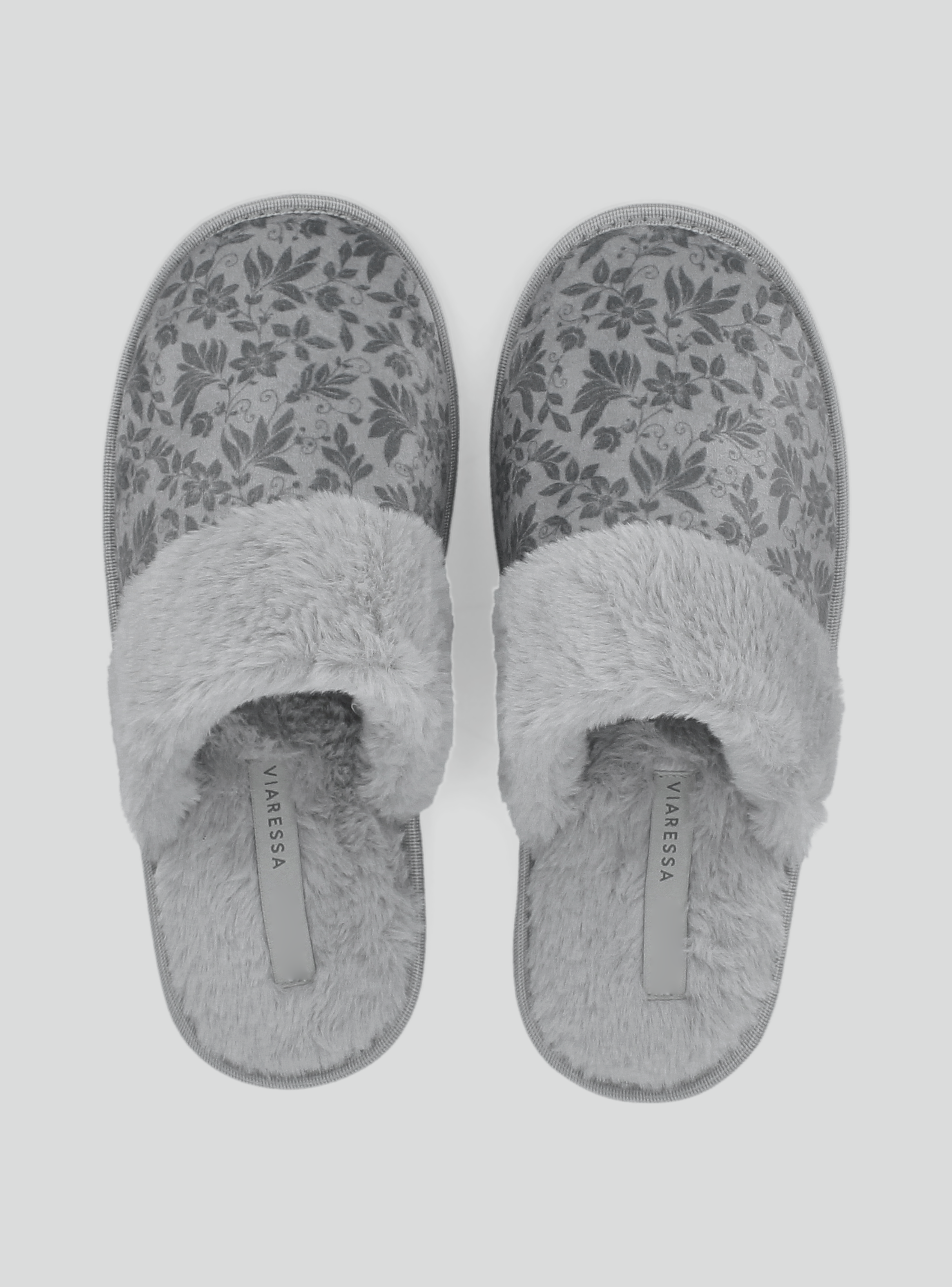Pantufla Estampada con Aplicación Peluda-0