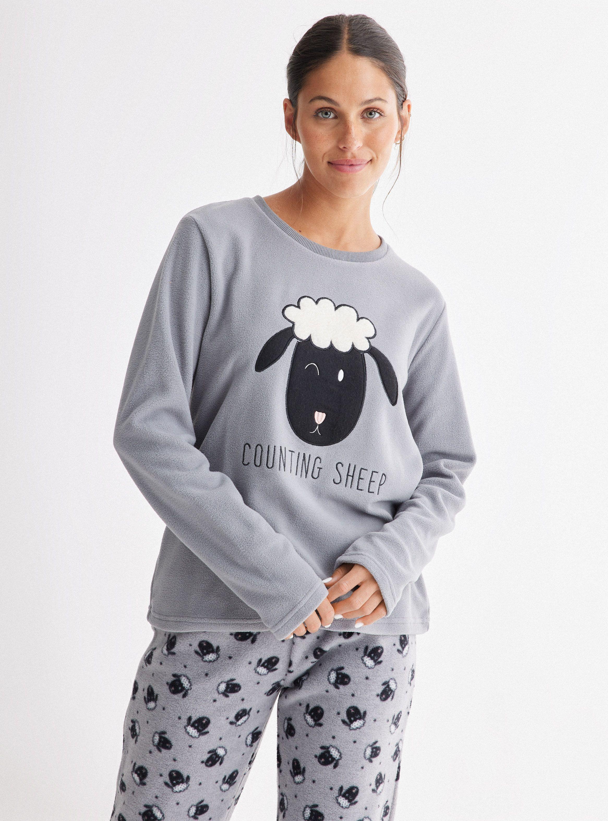 Pijama Largo Polar Pack Mamá Con Pantufla-0