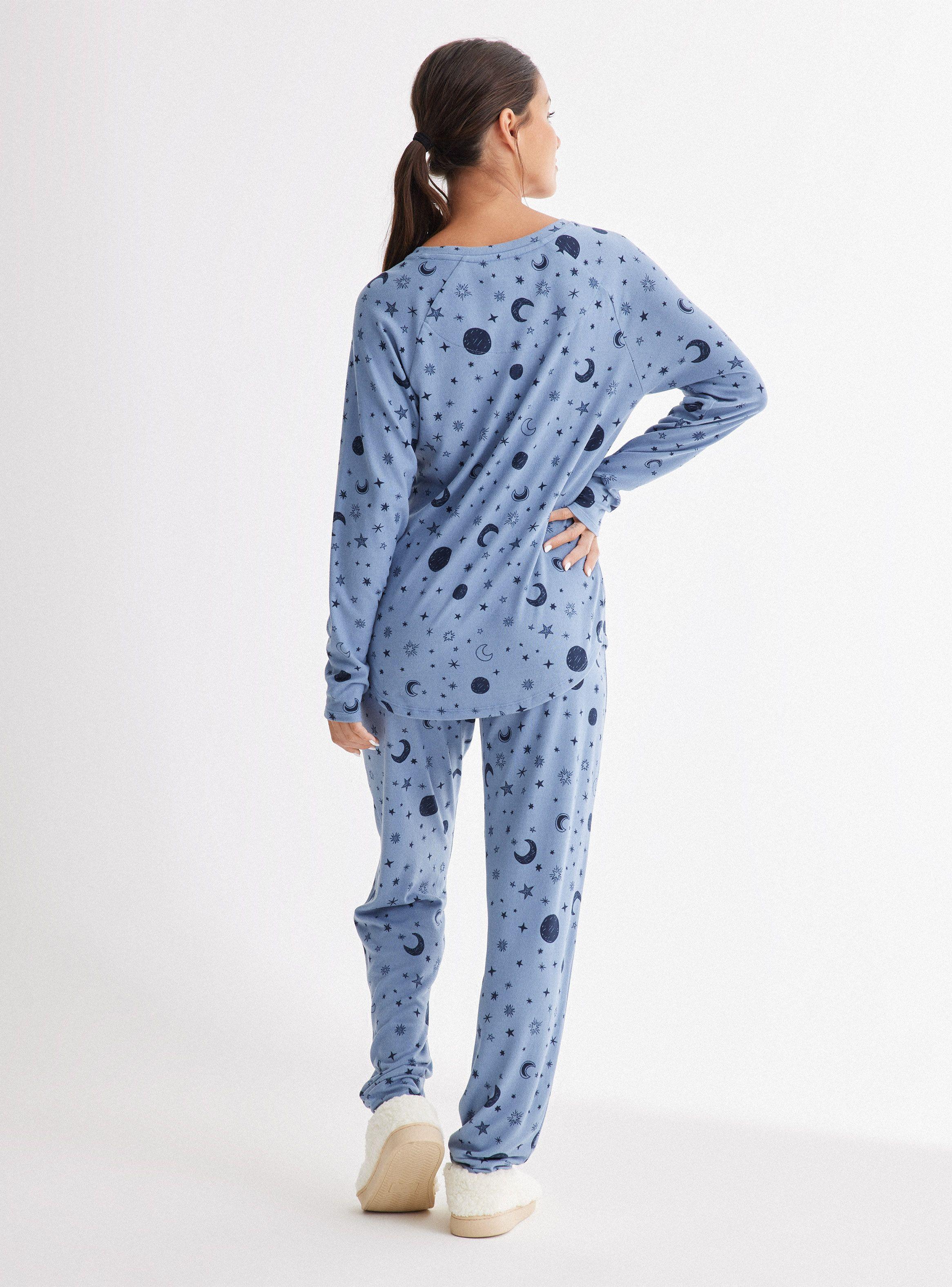 Pijama Largo Full Print Tela Tejida-5