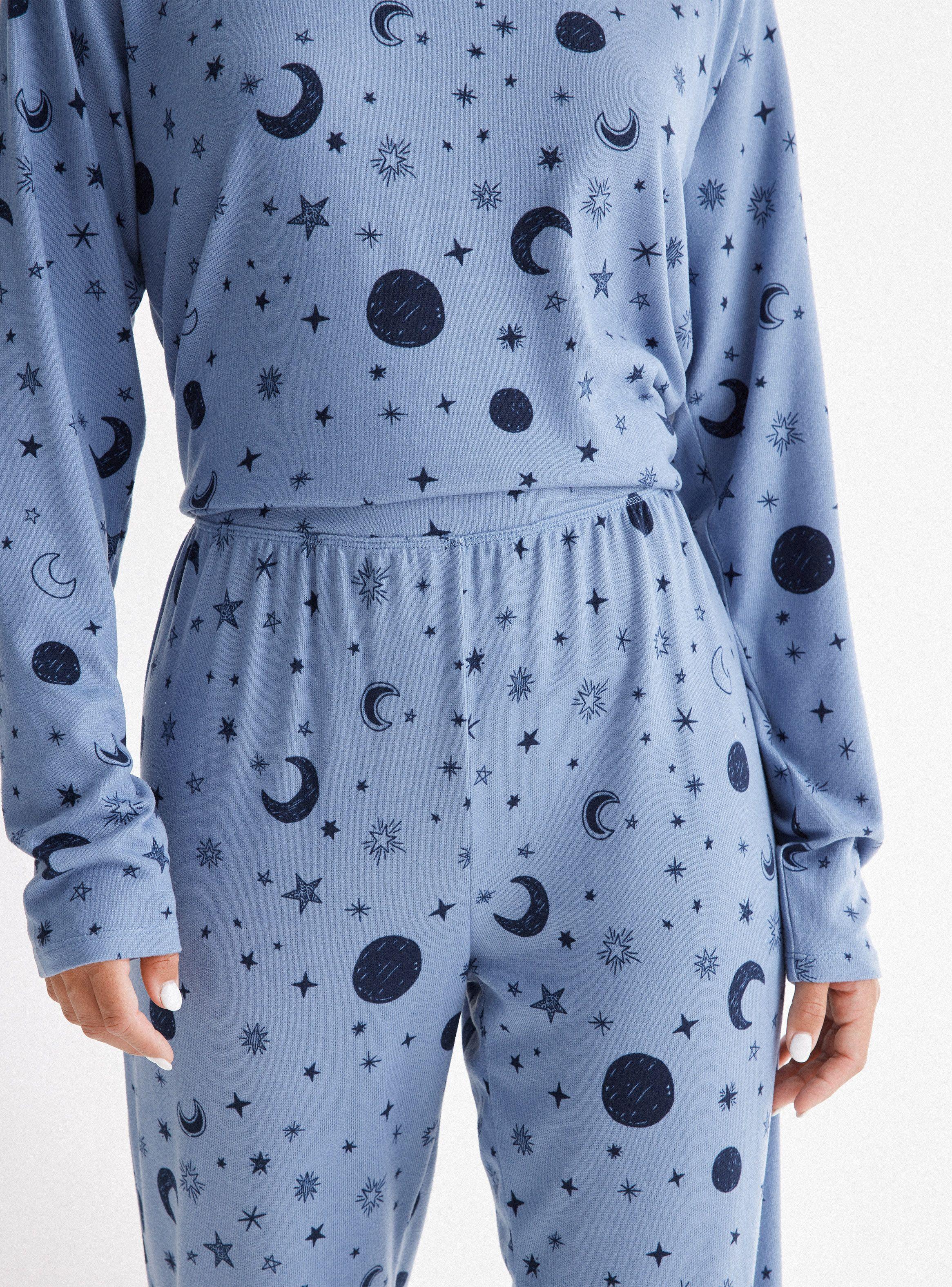 Pijama Largo Full Print Tela Tejida-3