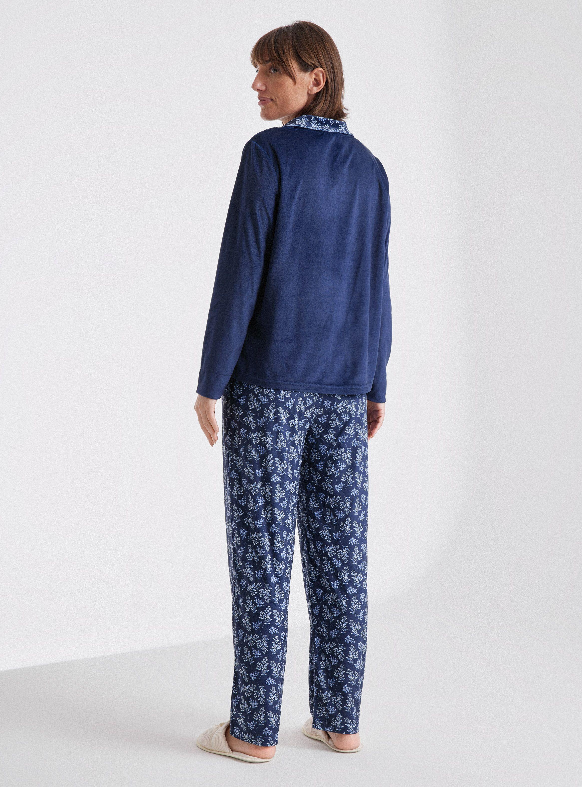Pijamas Cuello Camisero Full Print Velour-5