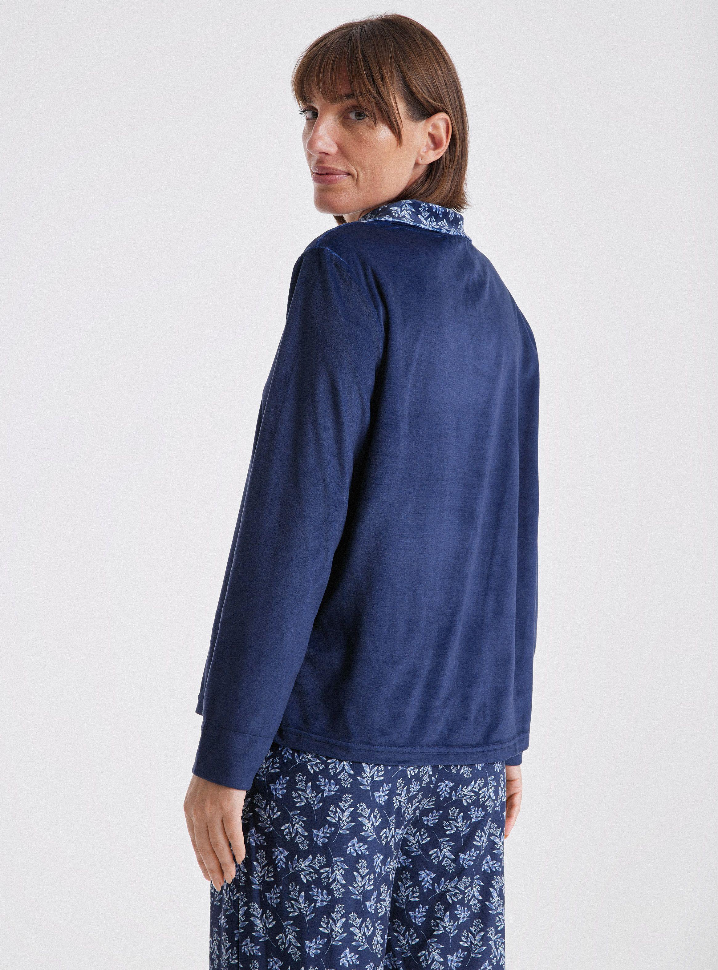 Pijamas Cuello Camisero Full Print Velour-1