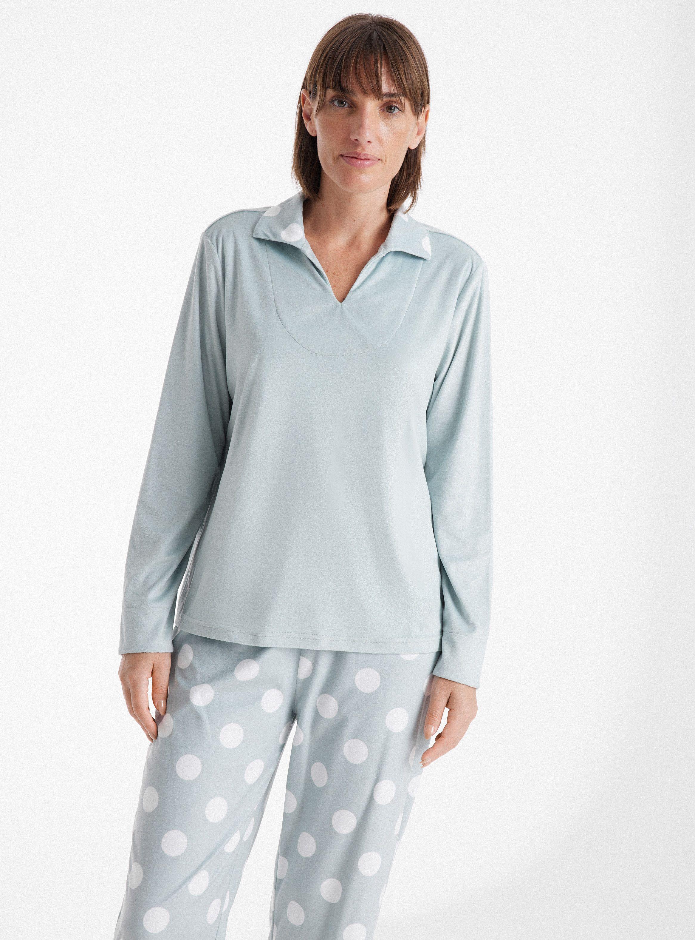Pijamas Cuello Camisero Full Print Velour-0