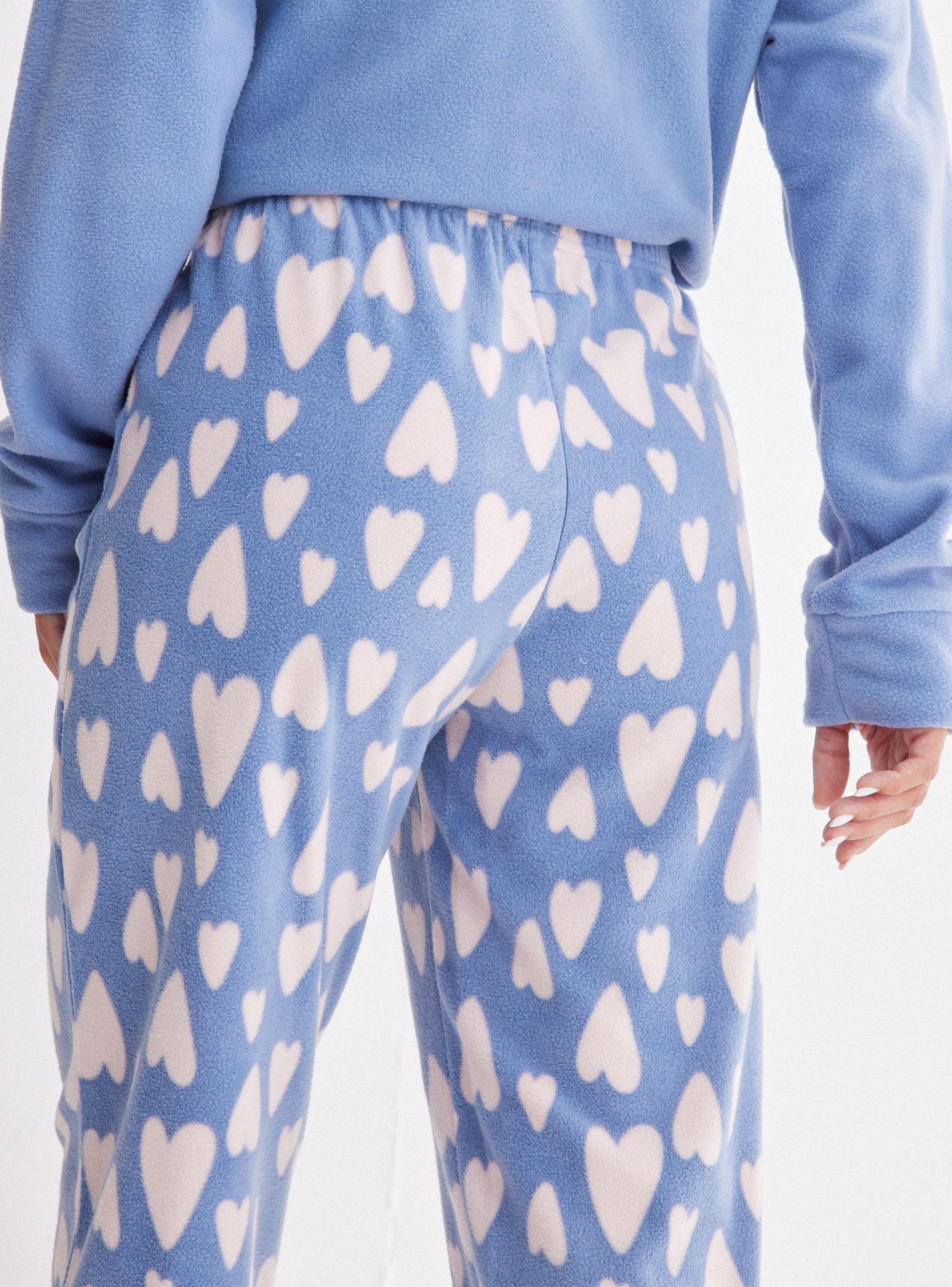 Pijamas Largo Aplicación Bordado Tela Micro Polar-3