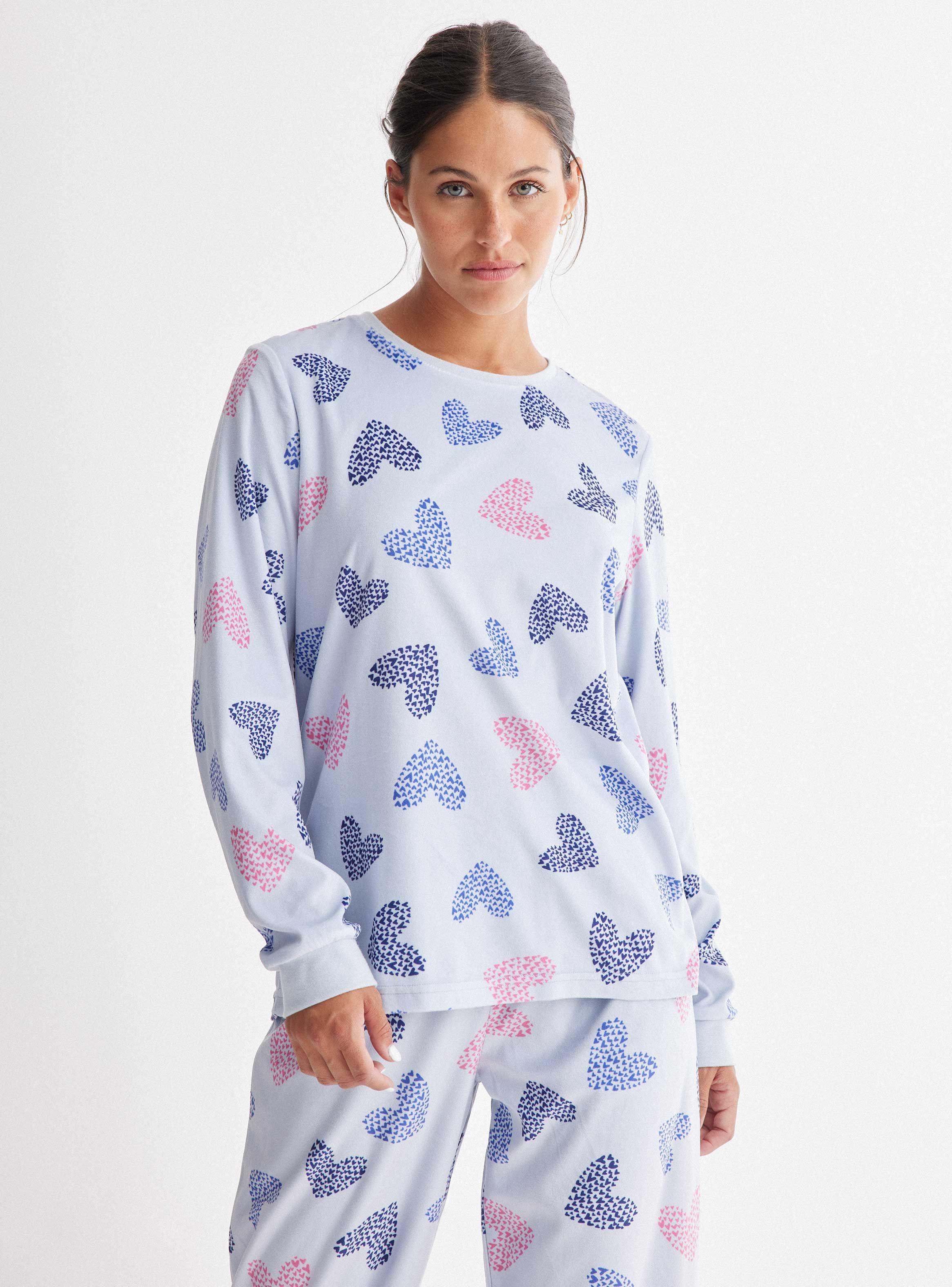 Pijamas Largo Full Print Tela Velour-0
