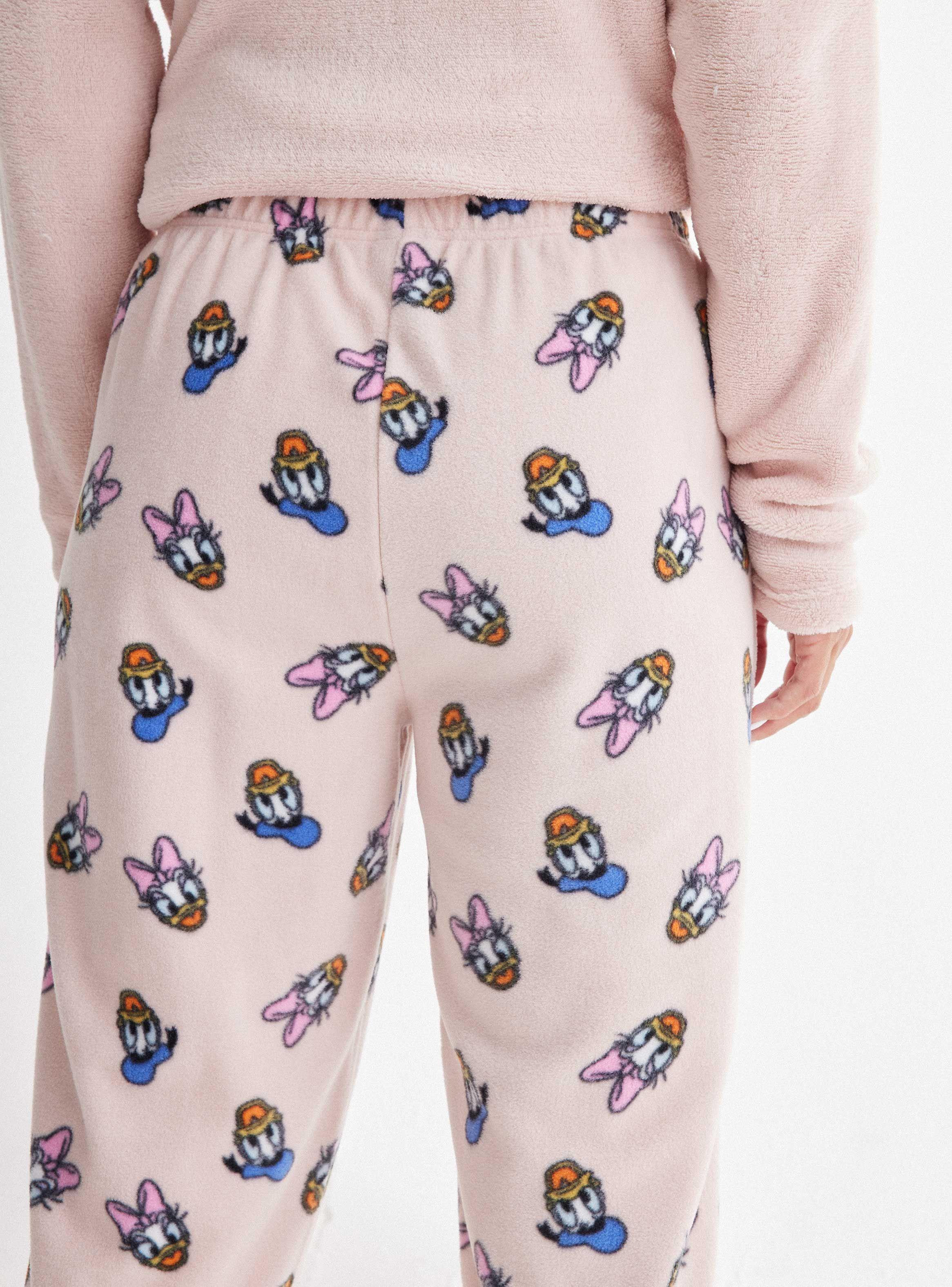 Pijamas Largo Licencia Disney Aplicación Bordada Coral-3