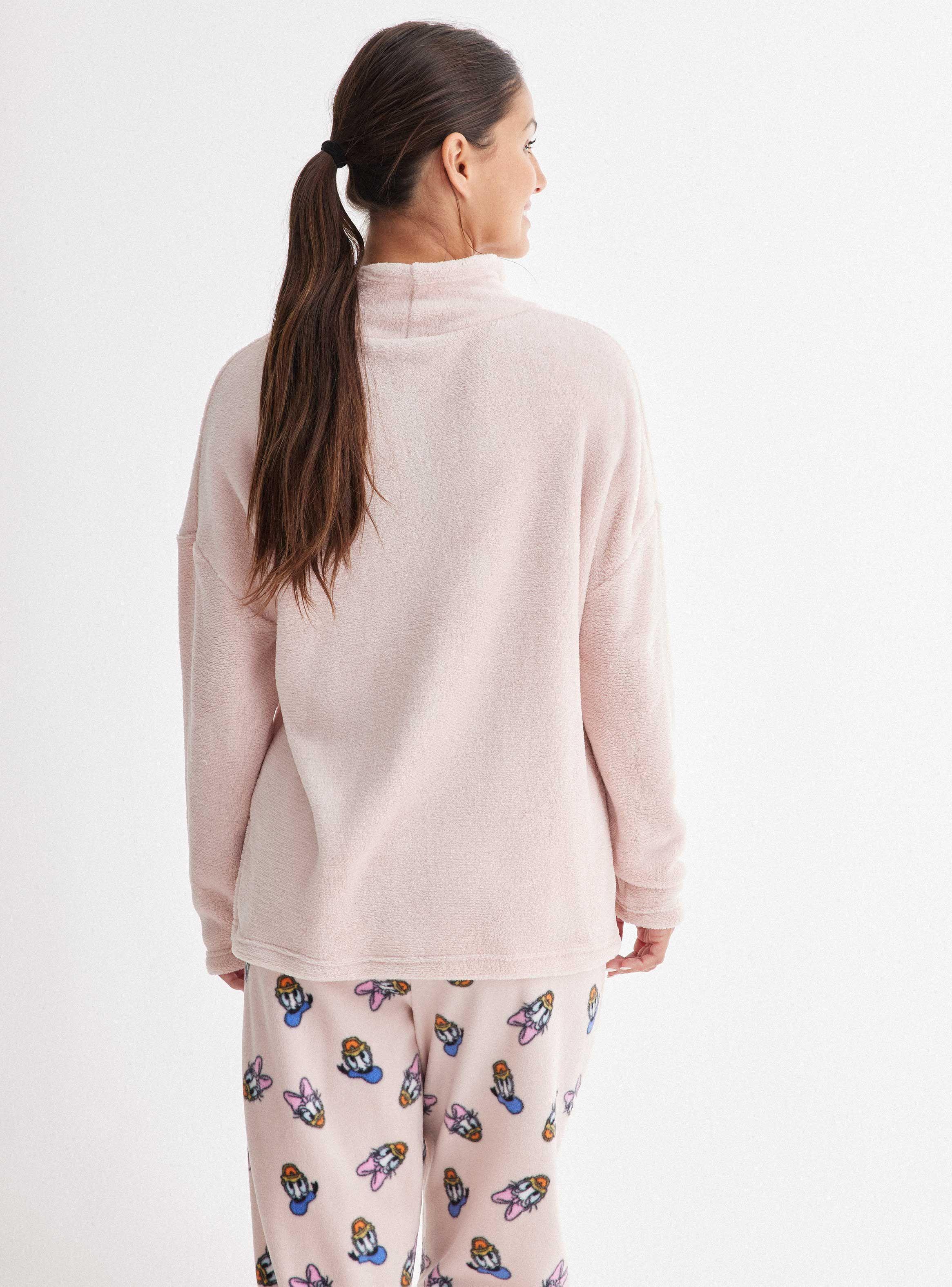 Pijamas Largo Licencia Disney Aplicación Bordada Coral-1